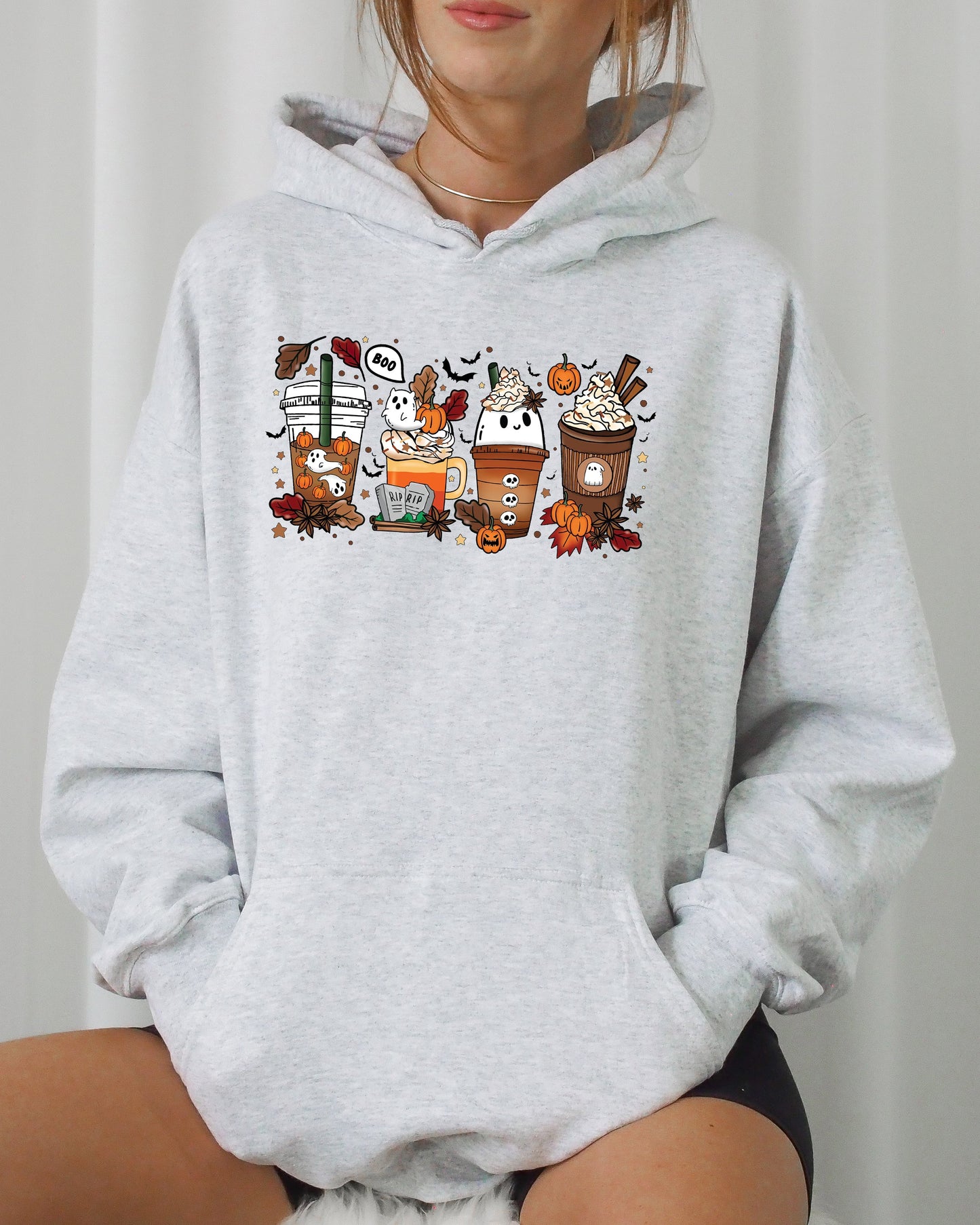 Halloween Coffee Spooky Hoodie Hooded Sweatshirt