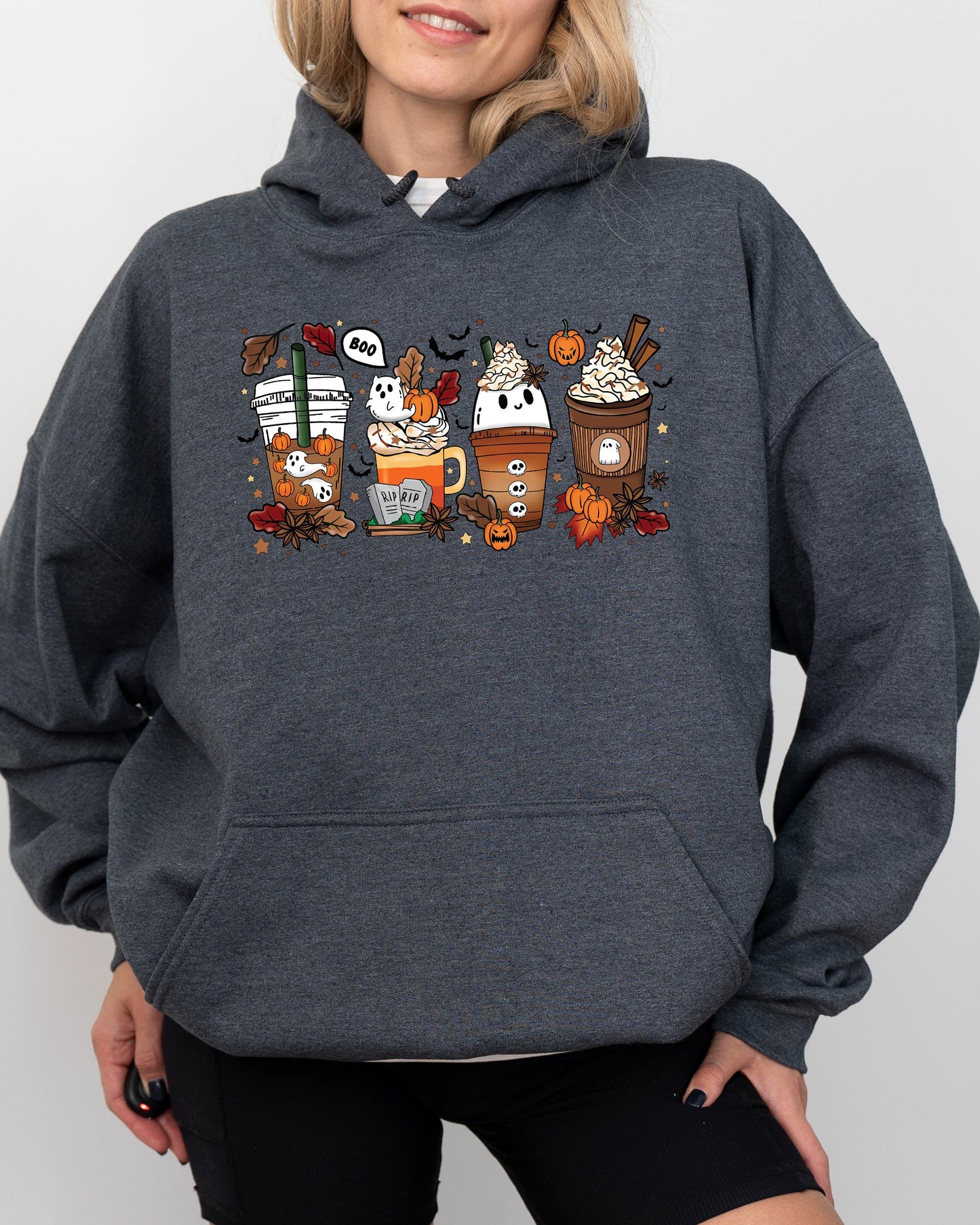 Halloween Coffee Spooky Hoodie Hooded Sweatshirt