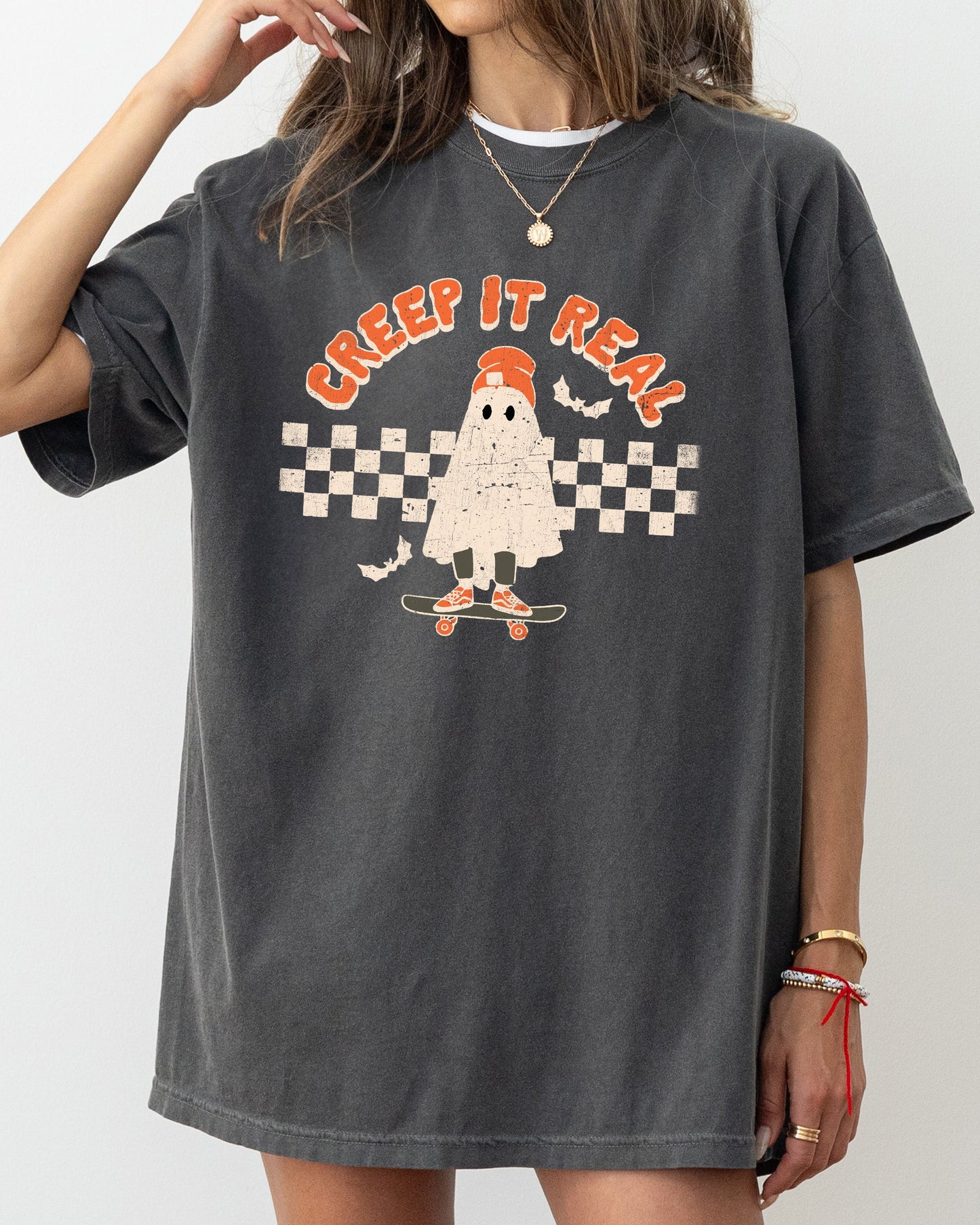 Ghost Retro Spooky Skeleton Halloween Costume Tshirt Comfort Colors T-Shirt