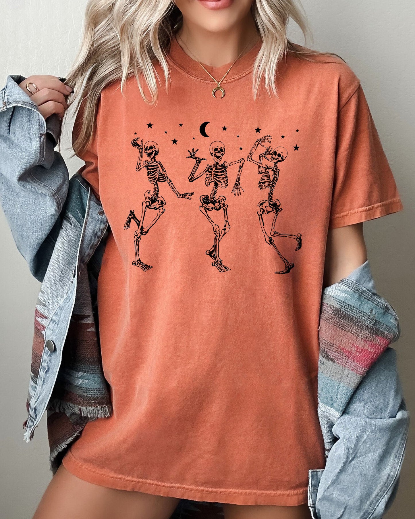 Dancing Skeletons Spooky Halloween Costume T-shirt Comfort Colors