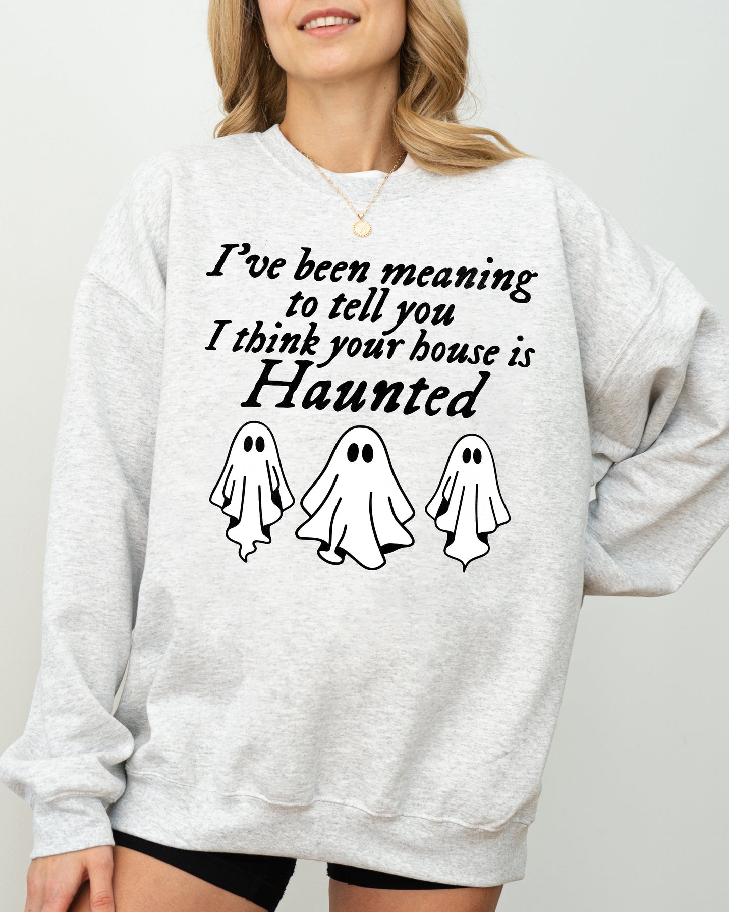 Mini Ghosts, Haunted House, Skeleton, Witch, Skull, Spooky, Aesthetic, Meme, Halloween, Costume Sweatshirt