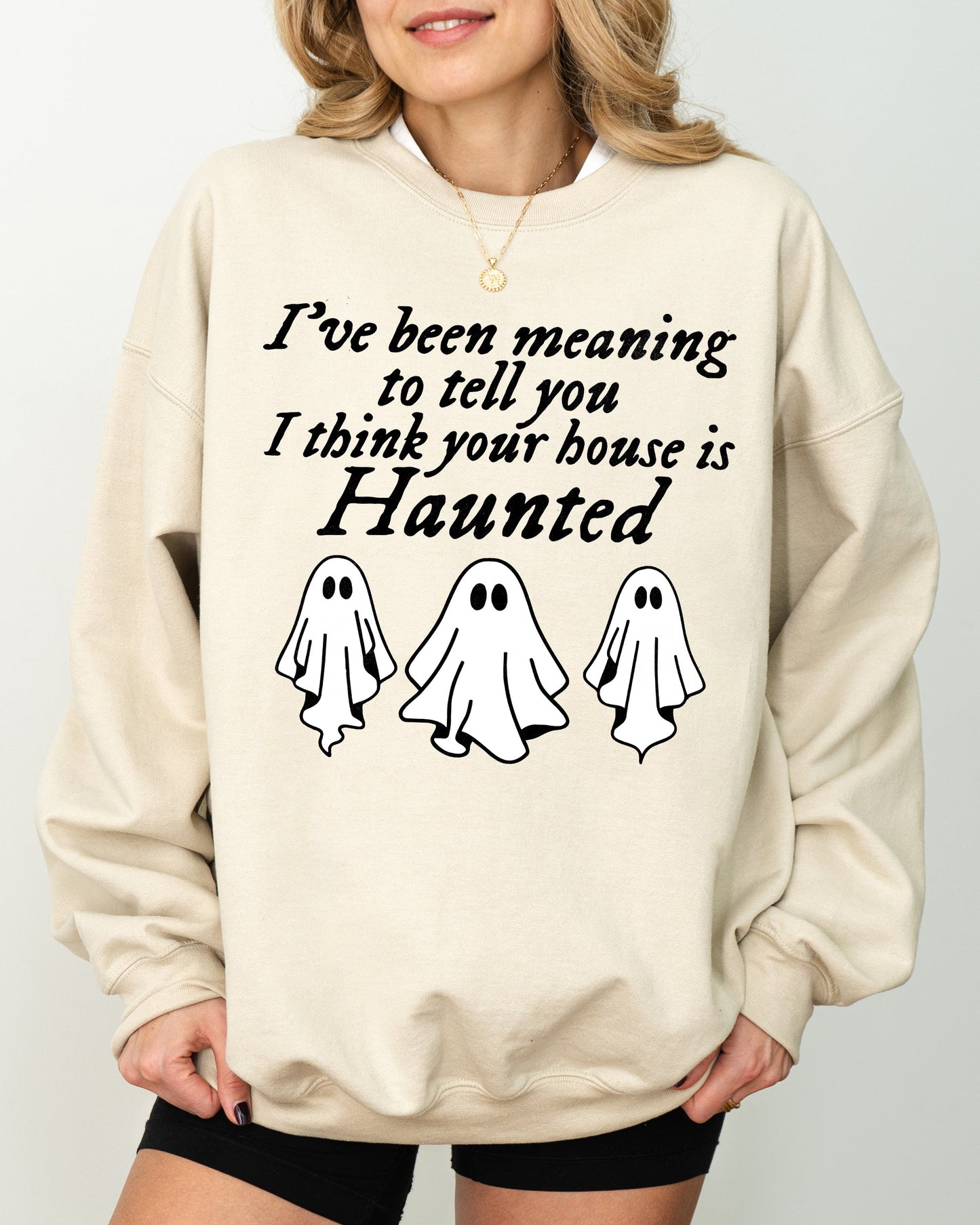 Mini Ghosts, Haunted House, Skeleton, Witch, Skull, Spooky, Aesthetic, Meme, Halloween, Costume Sweatshirt