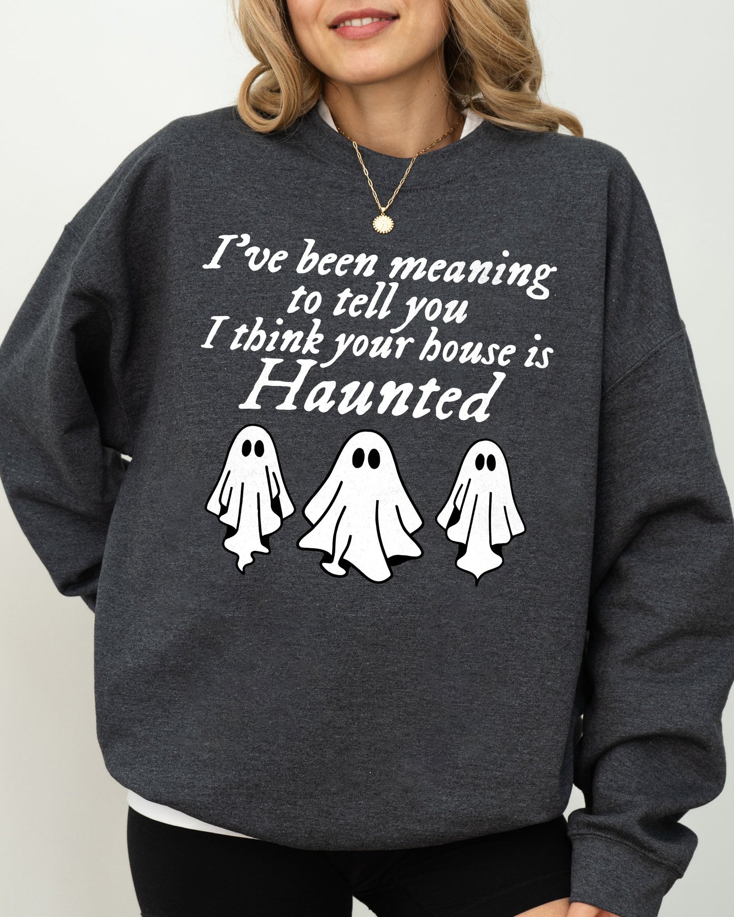 Mini Ghosts, Haunted House, Skeleton, Witch, Skull, Spooky, Aesthetic, Meme, Halloween, Costume Sweatshirt