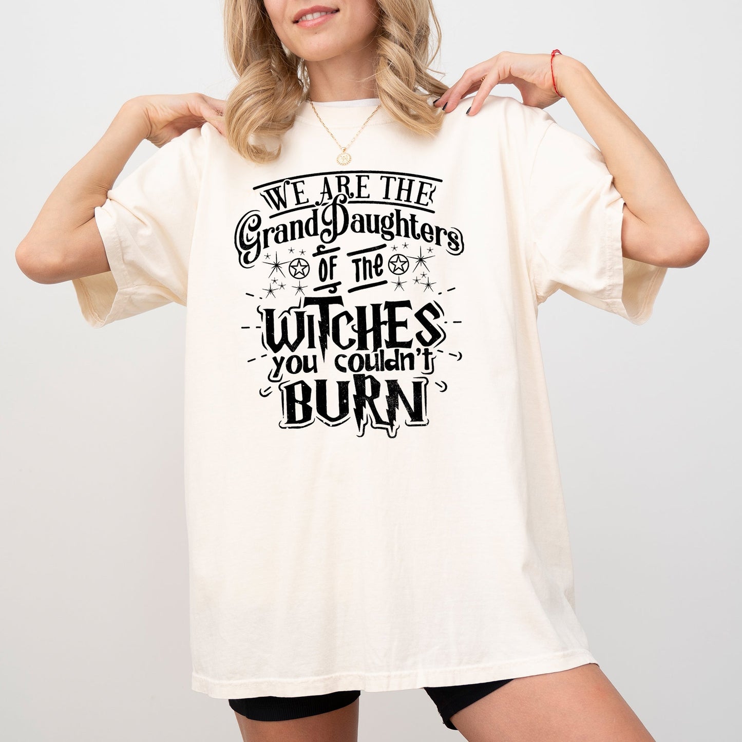 Granddaughters of the Witches Skeleton Witch Skull Halloween Costume Tshirt Comfort Colors T-Shirt