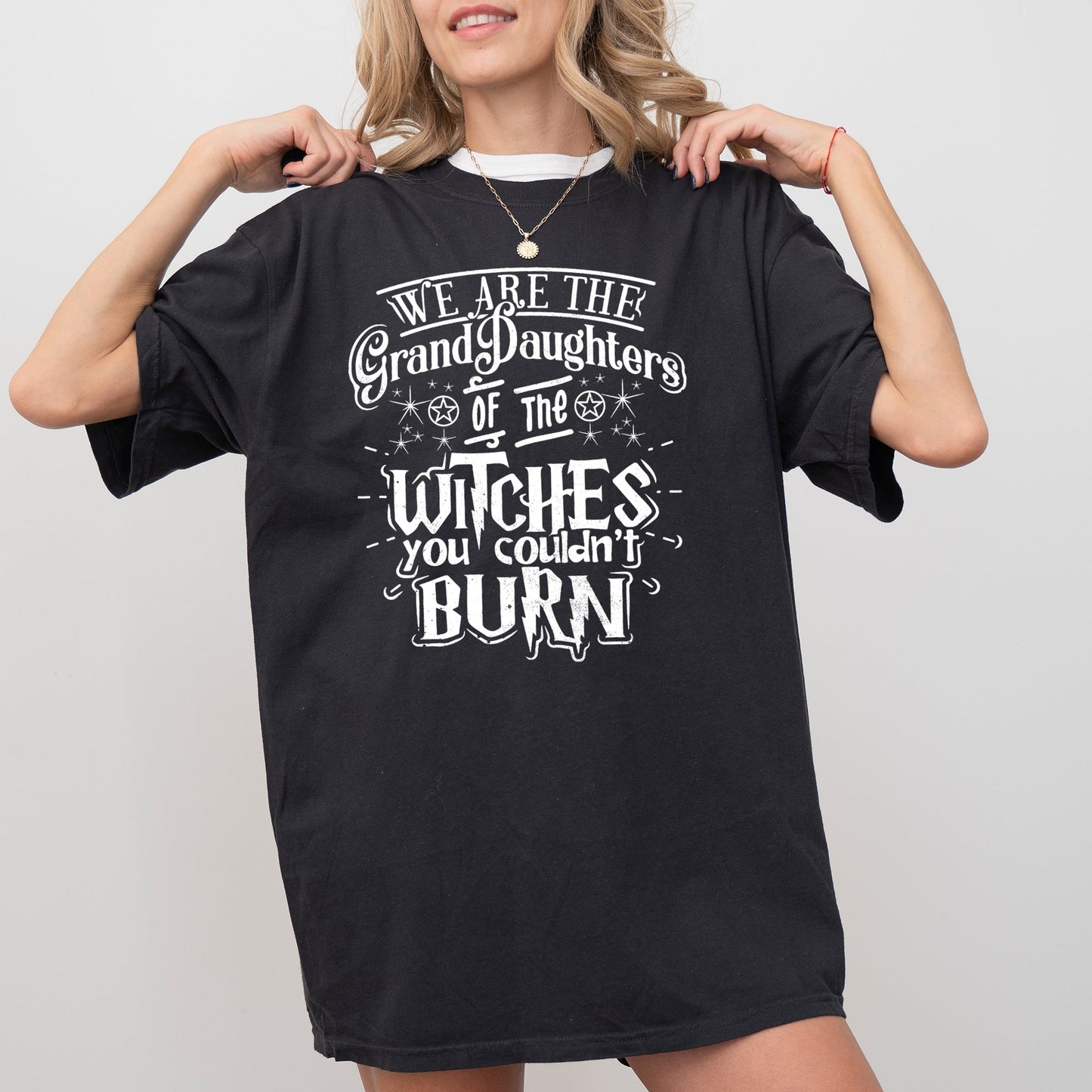 Granddaughters of the Witches Skeleton Witch Skull Halloween Costume Tshirt Comfort Colors T-Shirt
