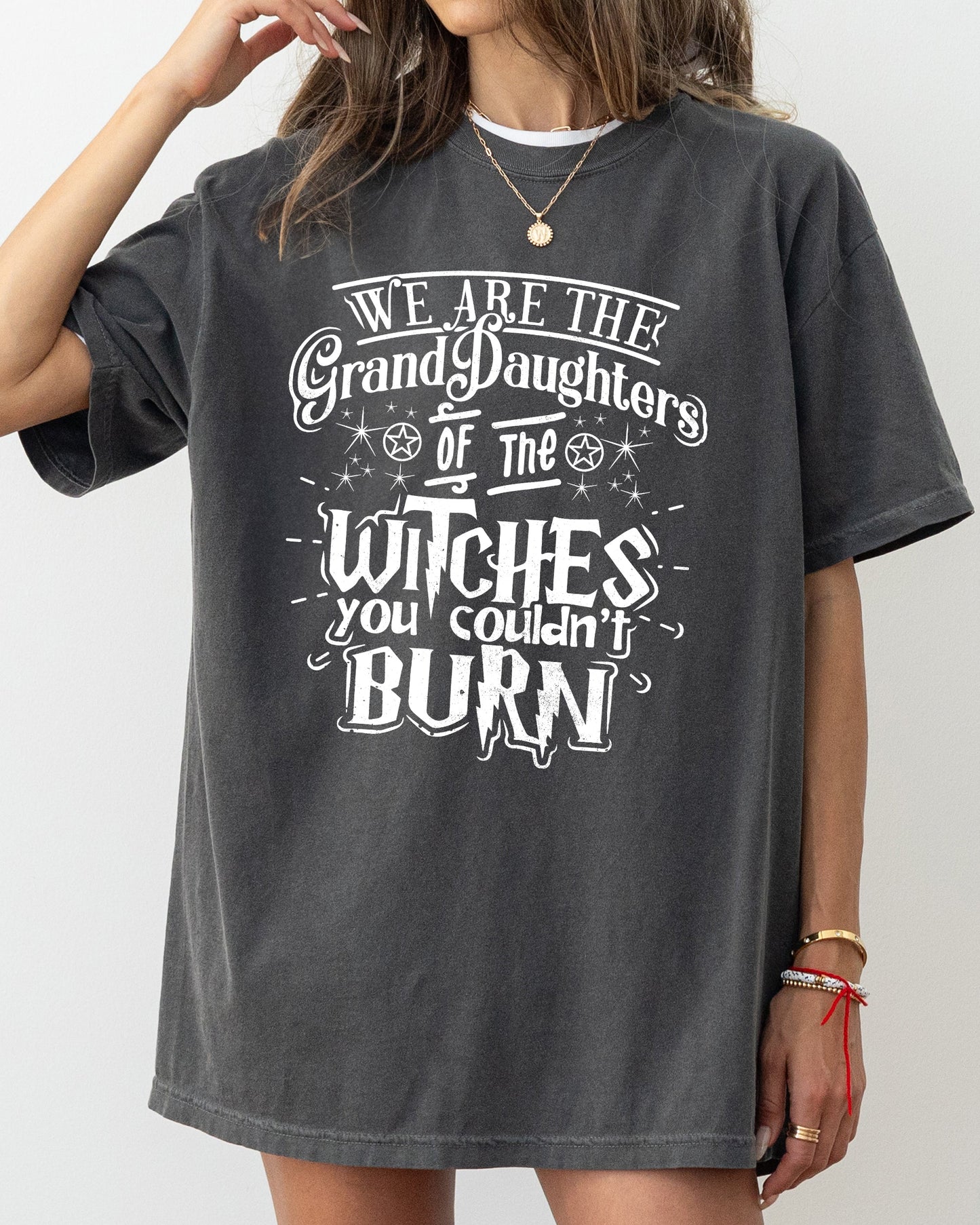 Granddaughters of the Witches Skeleton Witch Skull Halloween Costume Tshirt Comfort Colors T-Shirt