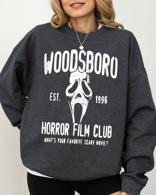 Woodsboro, Horror Film, Skeleton, Skull, Spooky, Aesthetic, Meme, Halloween, Costume Sweatshirt