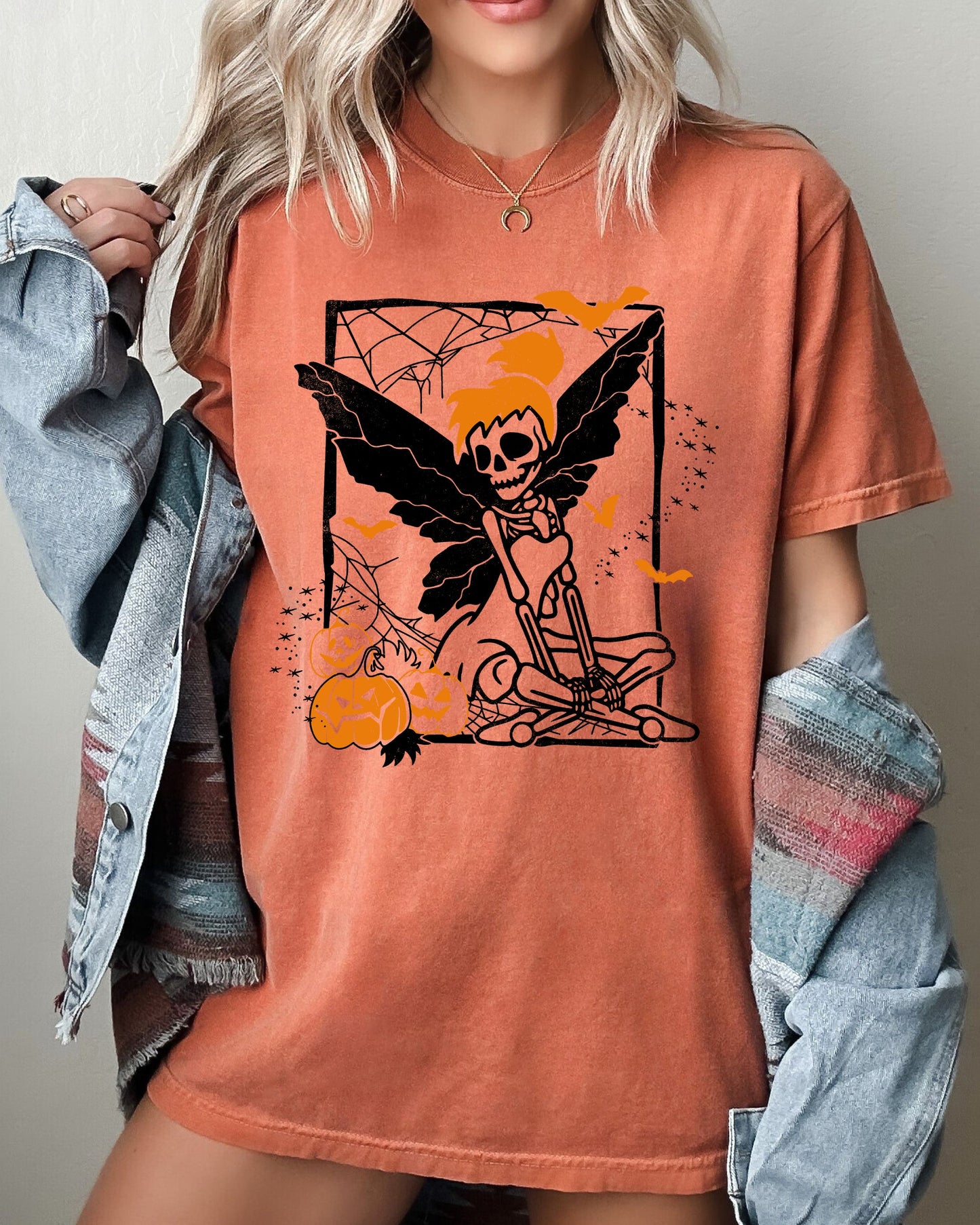 Fairy Skeleton Ghost Skull Spooky Aesthetic Halloween Costume Tshirt Comfort Colors T-Shirt