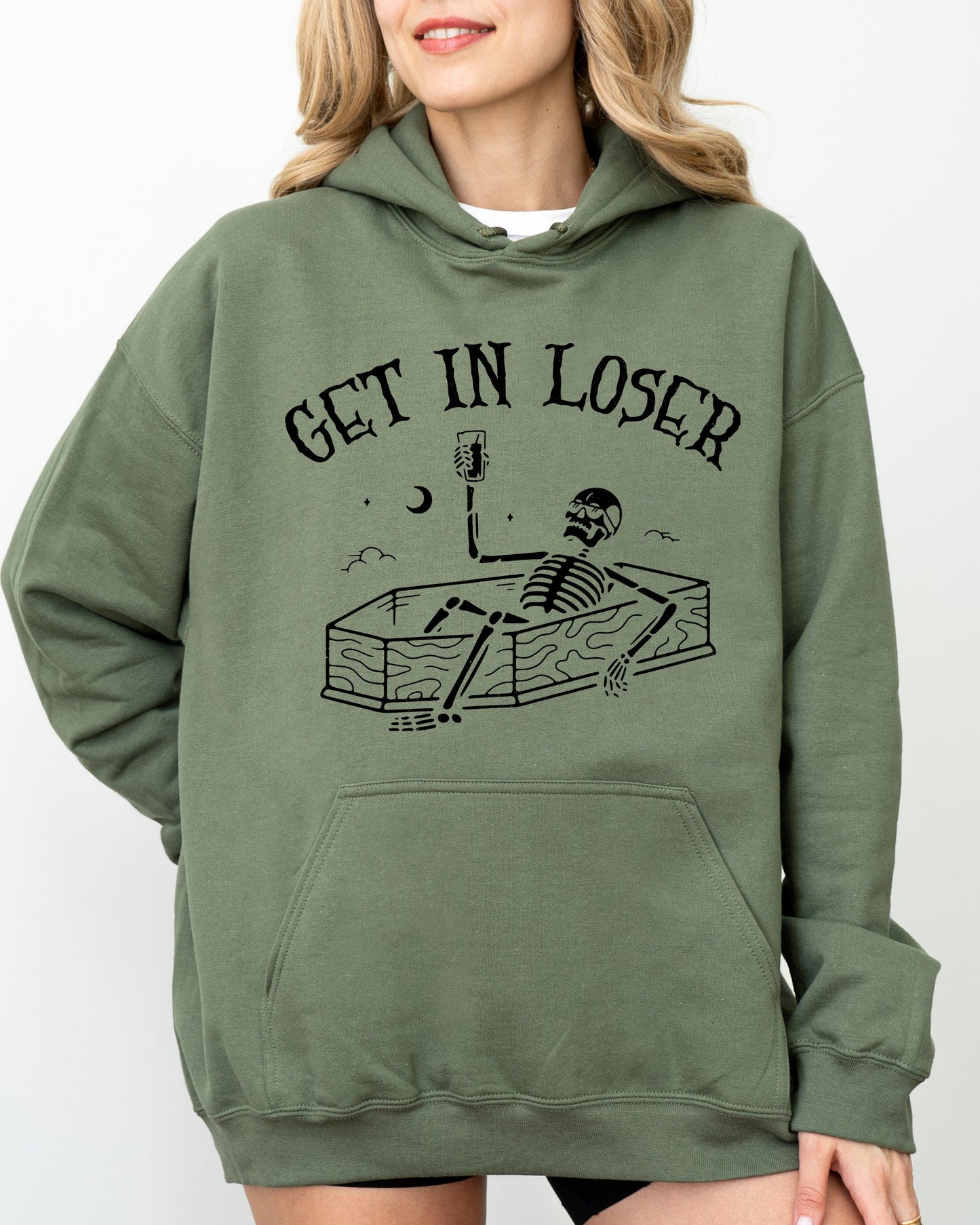Get In Loser Spooky Halloween Costume Hoodie Hooded Sweatshirt