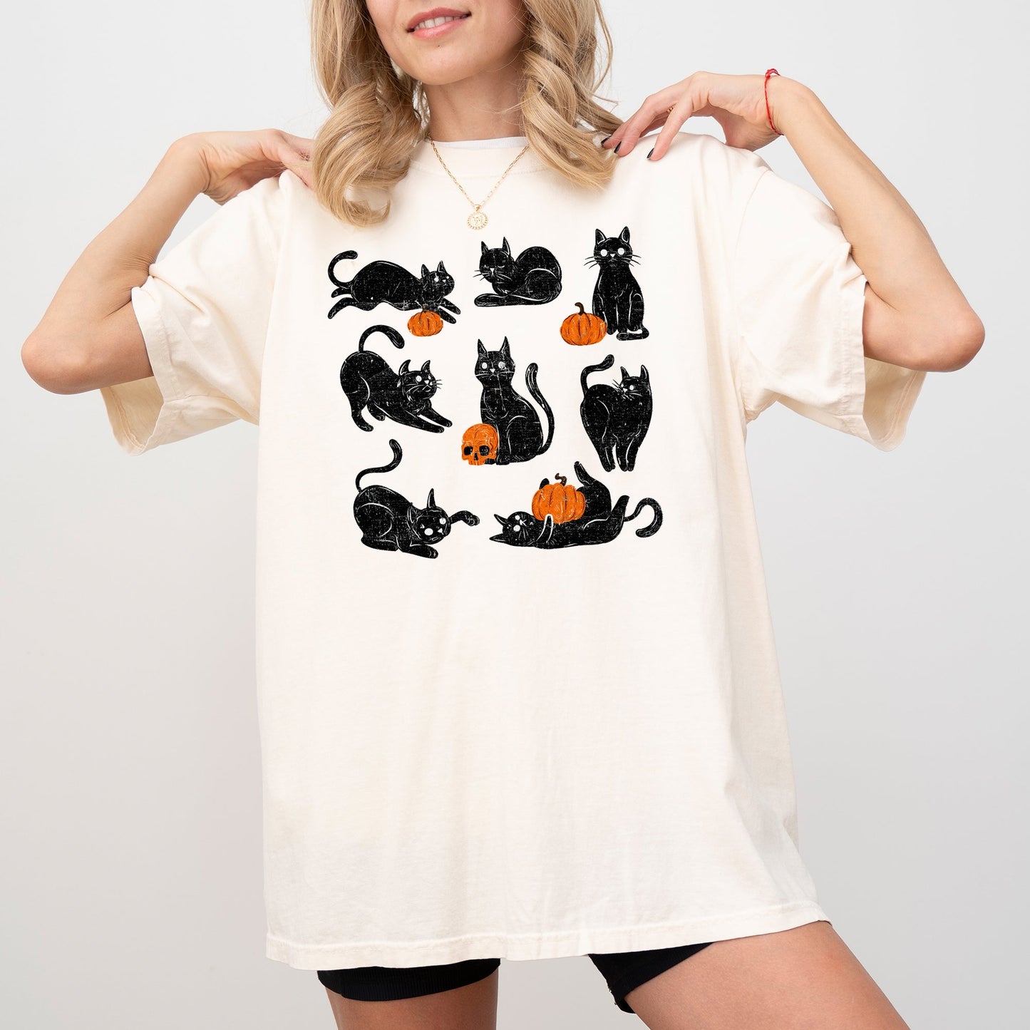 Mini Cats and Pumpkins, Skeleton, Witch, Ghost, Skull, Spooky, Aesthetic, Meme, Halloween, Costume, Tshirt Comfort Colors T-Shirt
