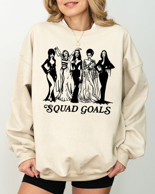 Squad Goals, Skeleton, Ghost, Witch, Skull, Spooky, Aesthetic, Meme, Halloween, Costume Sweatshirt