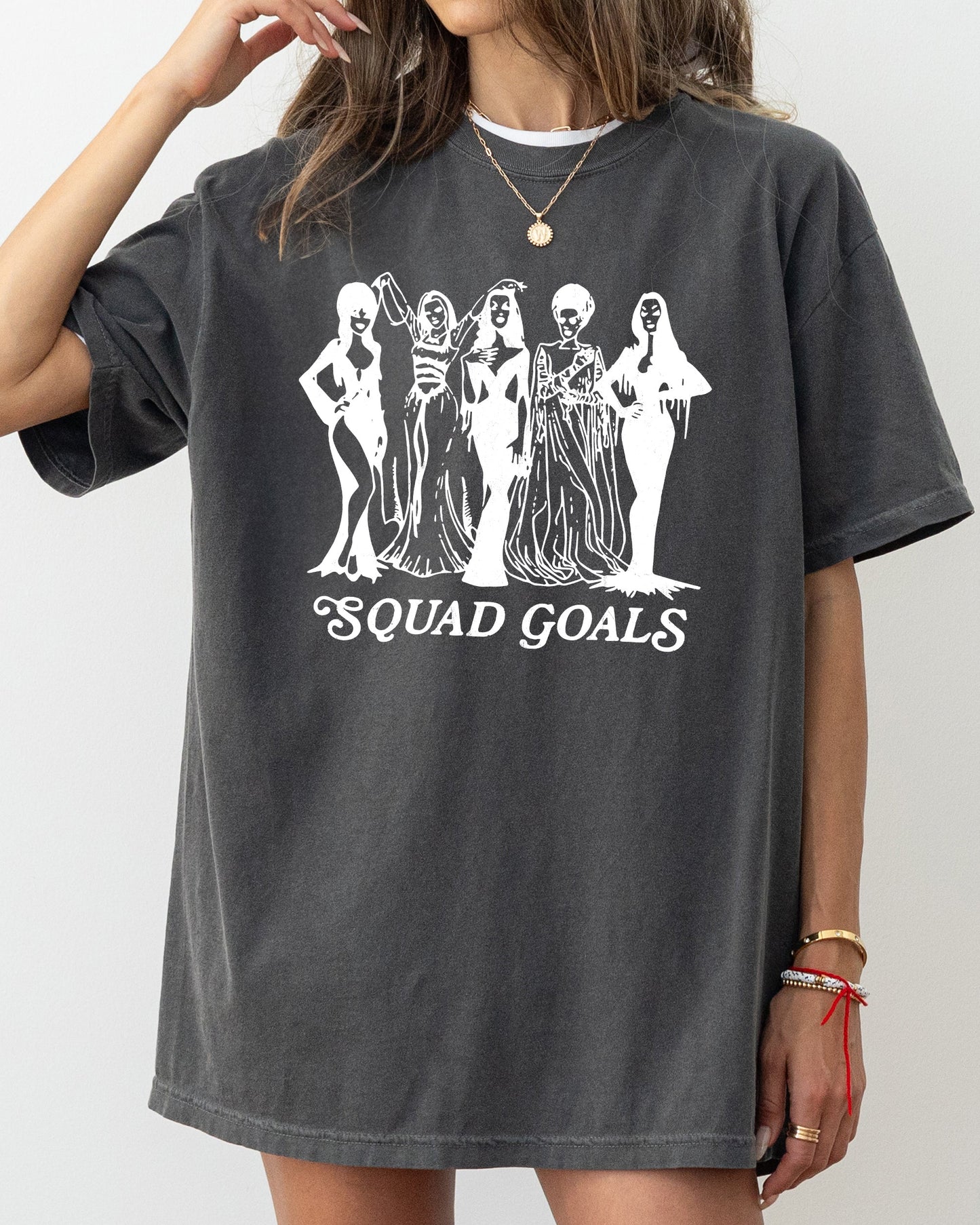 Squad Goals, Skeleton, Ghost, Witch, Skull, Spooky, Aesthetic, Meme, Halloween, Costume, Tshirt Comfort Colors T-Shirt