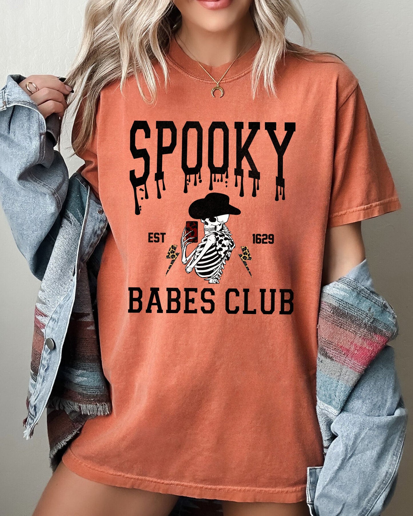 Spooky Babes Club, Ghost, Skeleton, Witch, Skull, Aesthetic, Meme, Halloween, Costume, Tshirt Comfort Colors T-Shirt