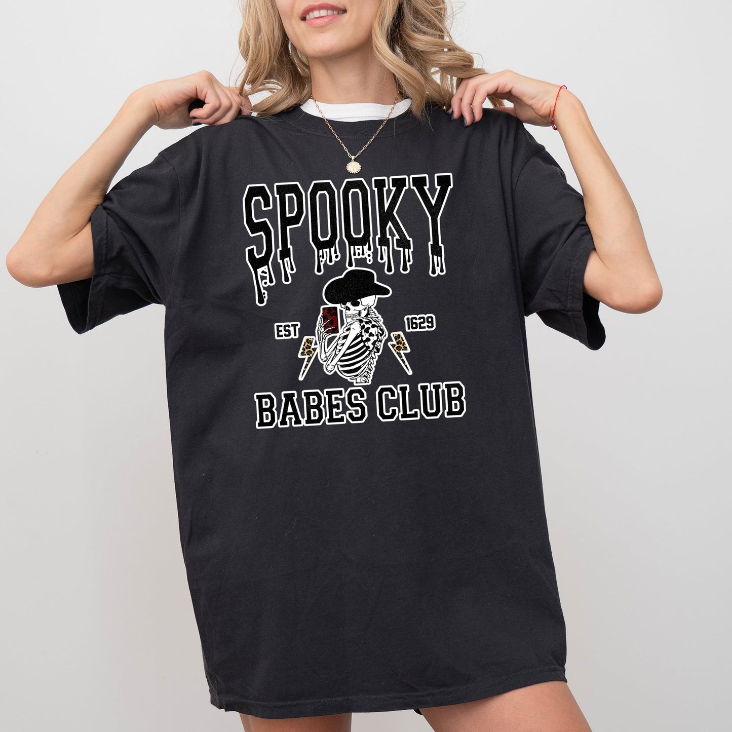 Spooky Babes Club, Ghost, Skeleton, Witch, Skull, Aesthetic, Meme, Halloween, Costume, Tshirt Comfort Colors T-Shirt