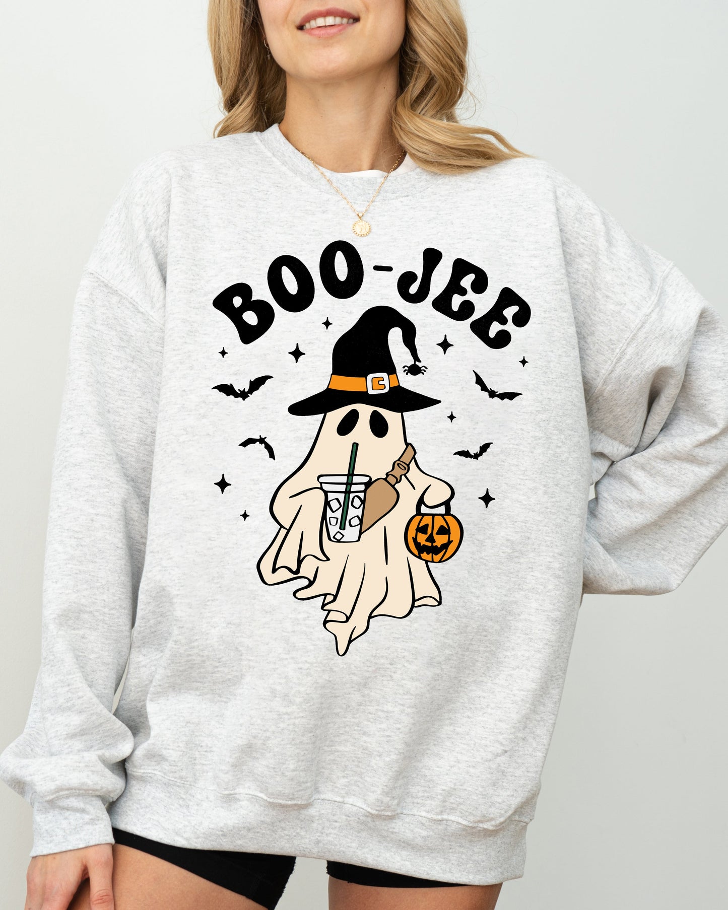 Boo-Jee Cowboy Ghost Western Skeleton Witch Skull Halloween Costume Sweatshirt
