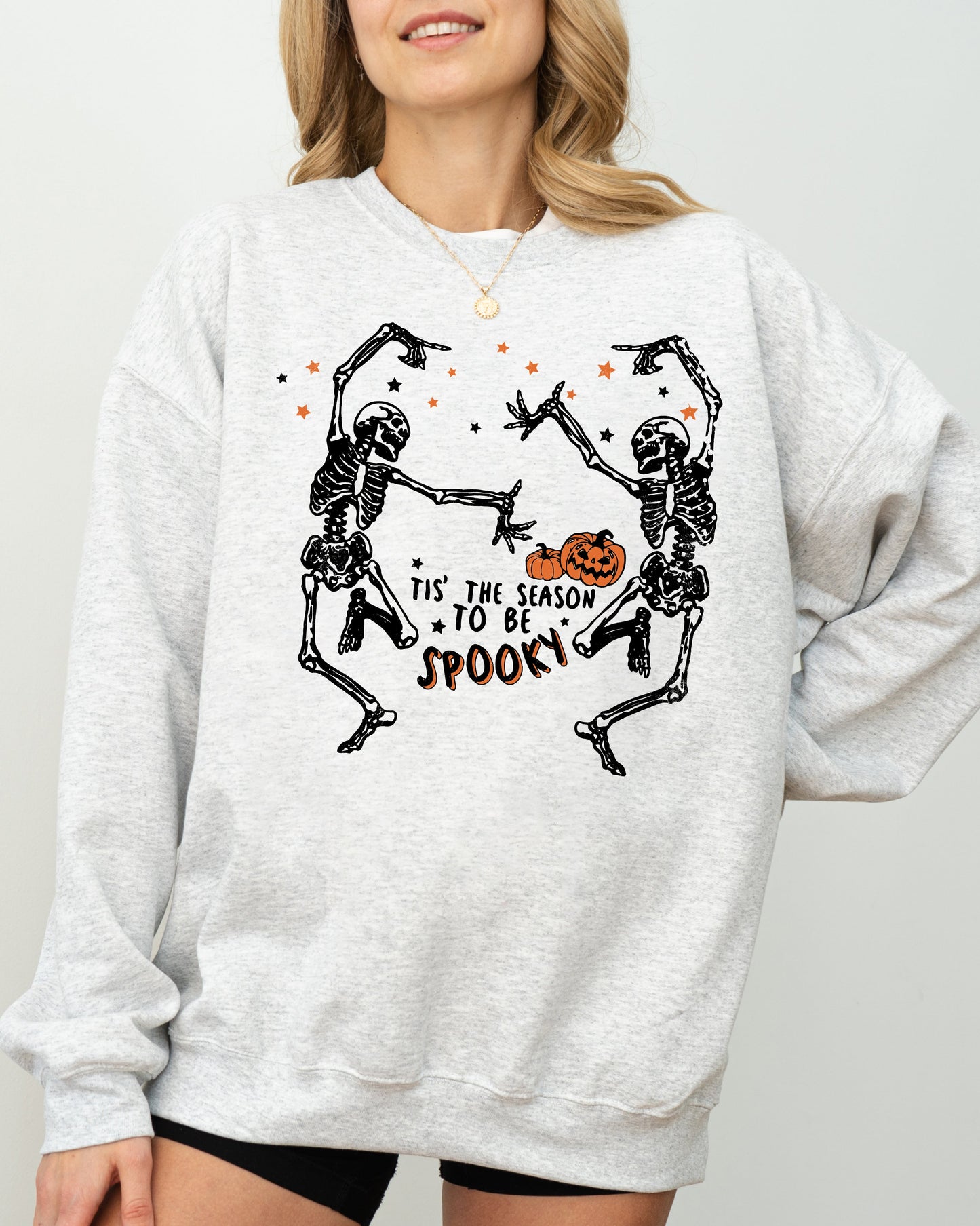 Tis The Season, Spooky, Skeleton, Ghost, Western, Witch, Skull, Aesthetic, Meme, Halloween, Costume Sweatshirt