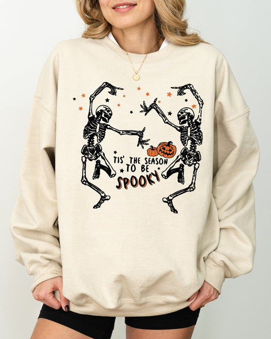 Tis The Season, Spooky, Skeleton, Ghost, Western, Witch, Skull, Aesthetic, Meme, Halloween, Costume Sweatshirt