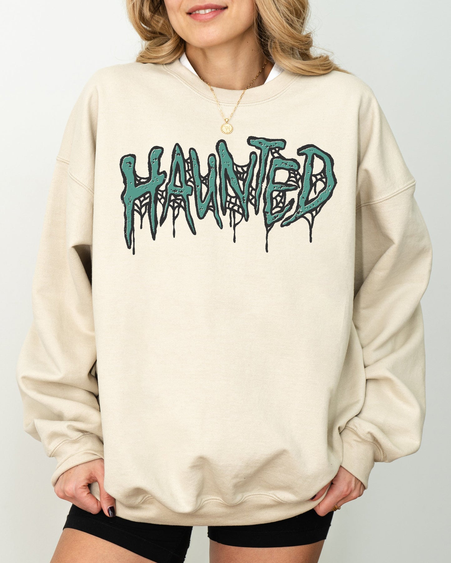 Halloween Haunted Costume Sweatshirt Skeleton Ghost Witch Skull Western Aesthetic Meme