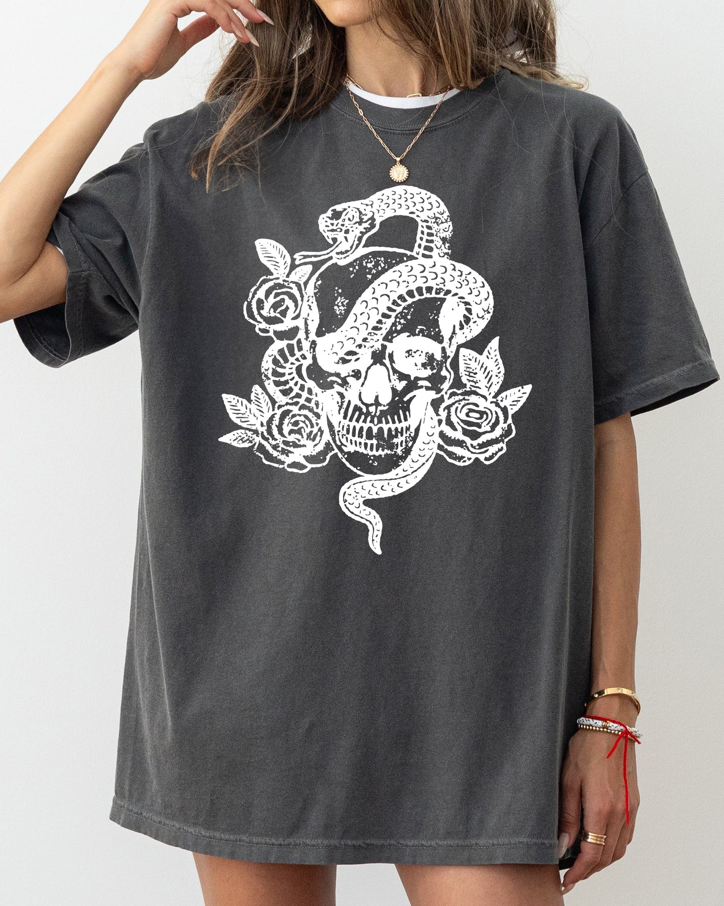 Skull Roses Snake Skeleton Ghost Western Witch Aesthetic T-shirt Comfort Colors