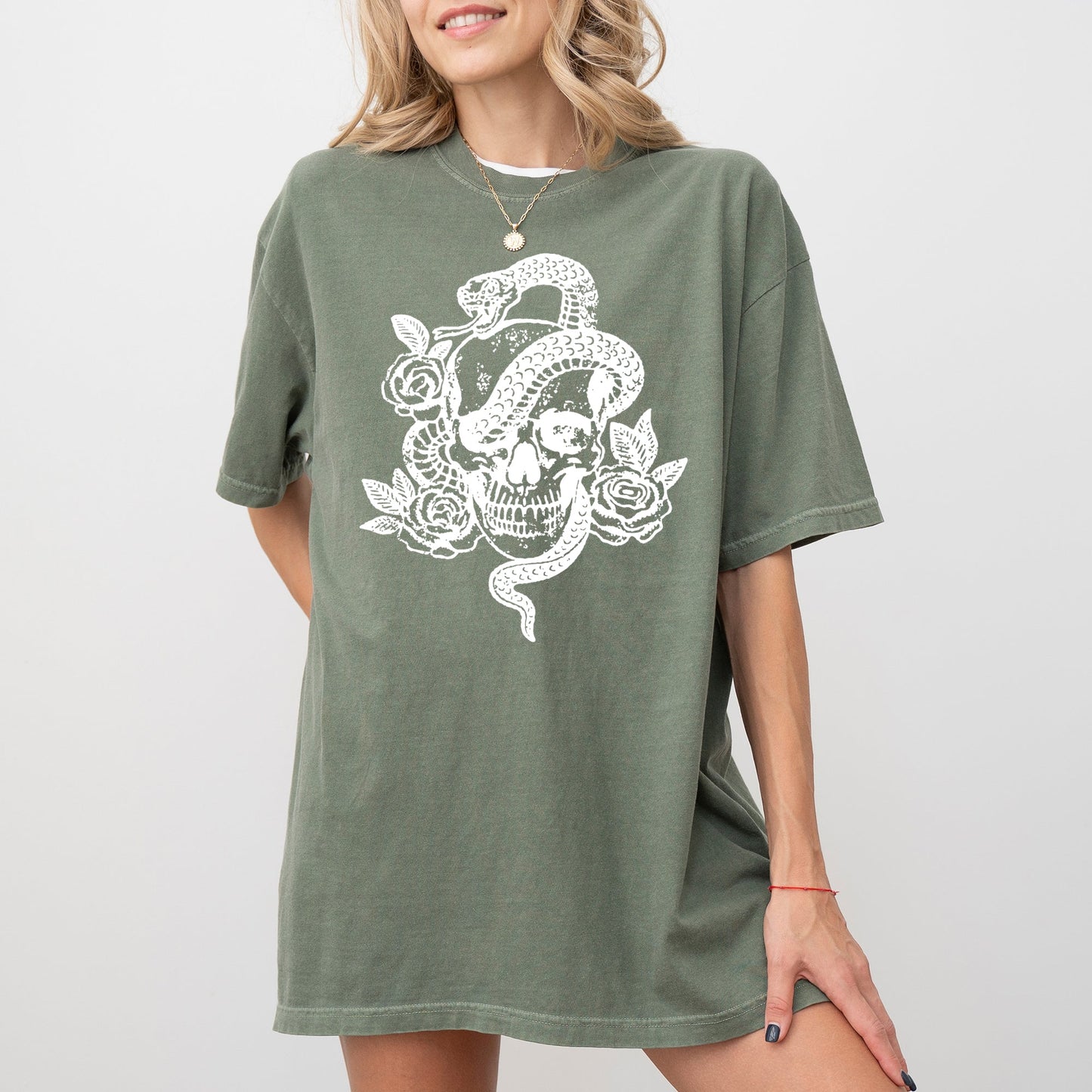 Skull Roses Snake Skeleton Ghost Western Witch Aesthetic T-shirt Comfort Colors
