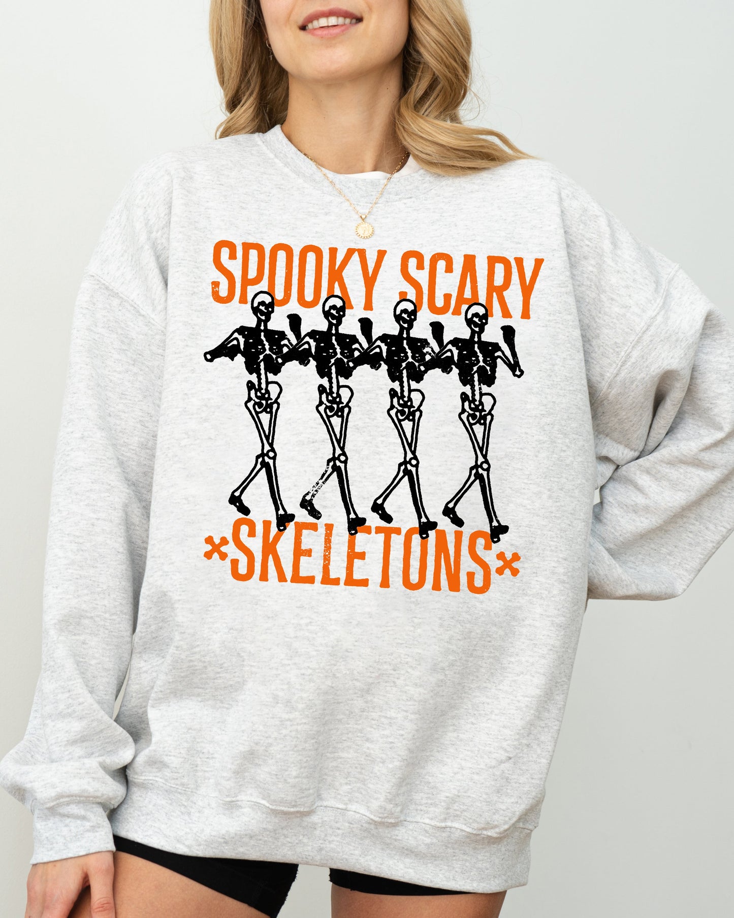 Spooky, Scary, Skeleton, Skull, Ghost, Western, Witch, Aesthetic, Meme, Halloween, Costume Sweatshirt