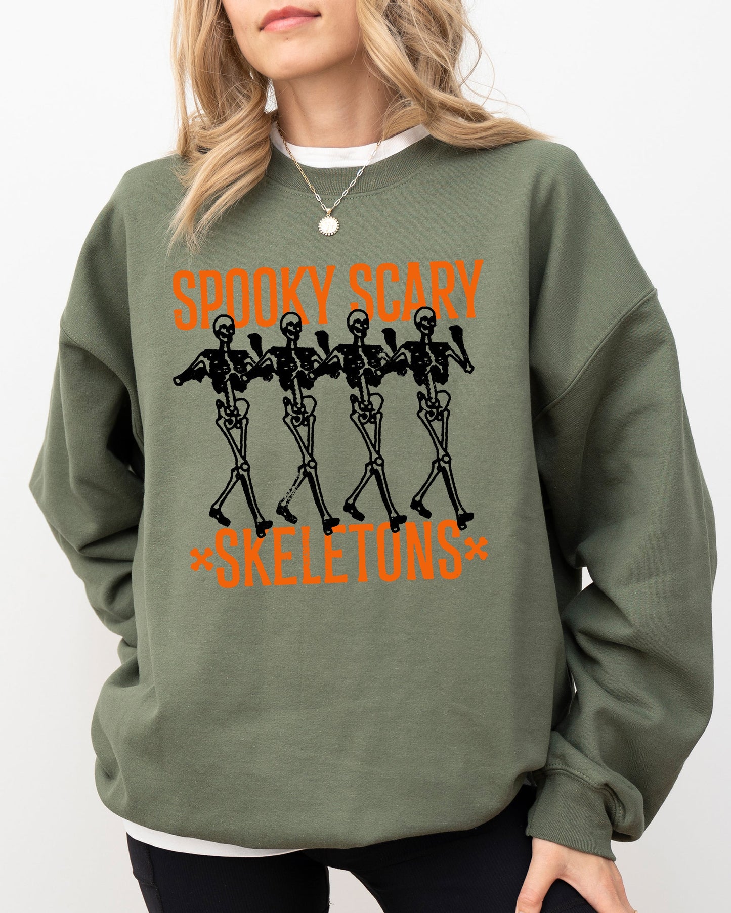 Spooky, Scary, Skeleton, Skull, Ghost, Western, Witch, Aesthetic, Meme, Halloween, Costume Sweatshirt
