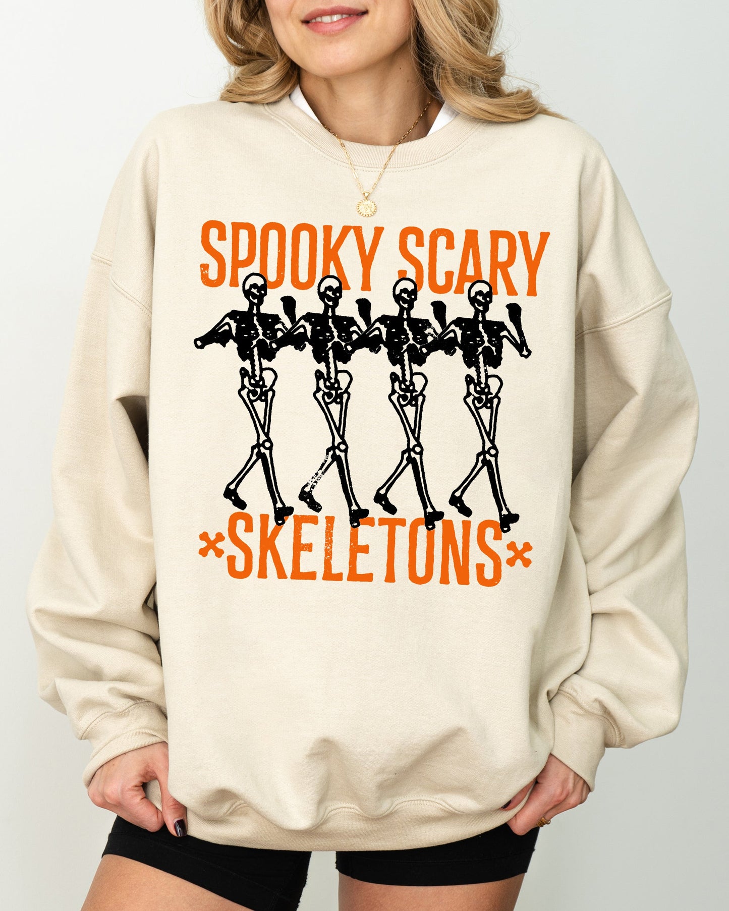 Spooky, Scary, Skeleton, Skull, Ghost, Western, Witch, Aesthetic, Meme, Halloween, Costume Sweatshirt