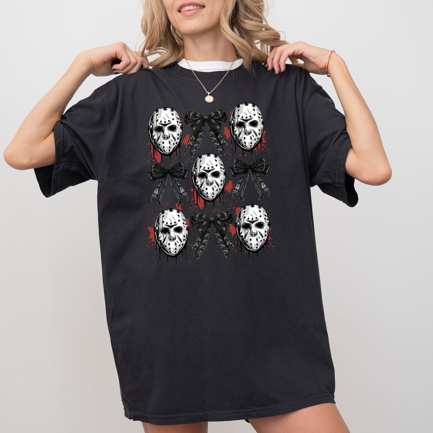 Masks and Bows, Ghost, Spooky, Scary, Skeleton, Skull, Western, Witch, Aesthetic, Meme, Halloween, Costume, Tshirt Comfort Colors T-Shirt