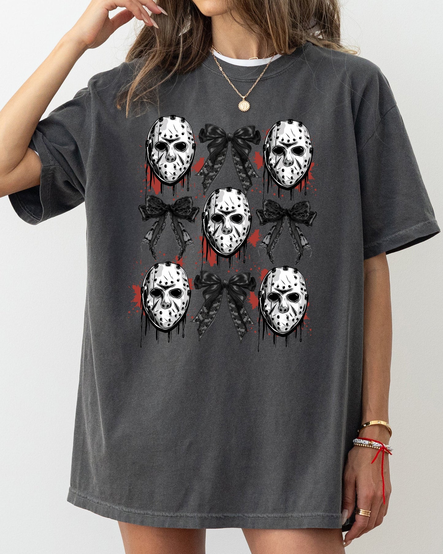 Masks and Bows, Ghost, Spooky, Scary, Skeleton, Skull, Western, Witch, Aesthetic, Meme, Halloween, Costume, Tshirt Comfort Colors T-Shirt