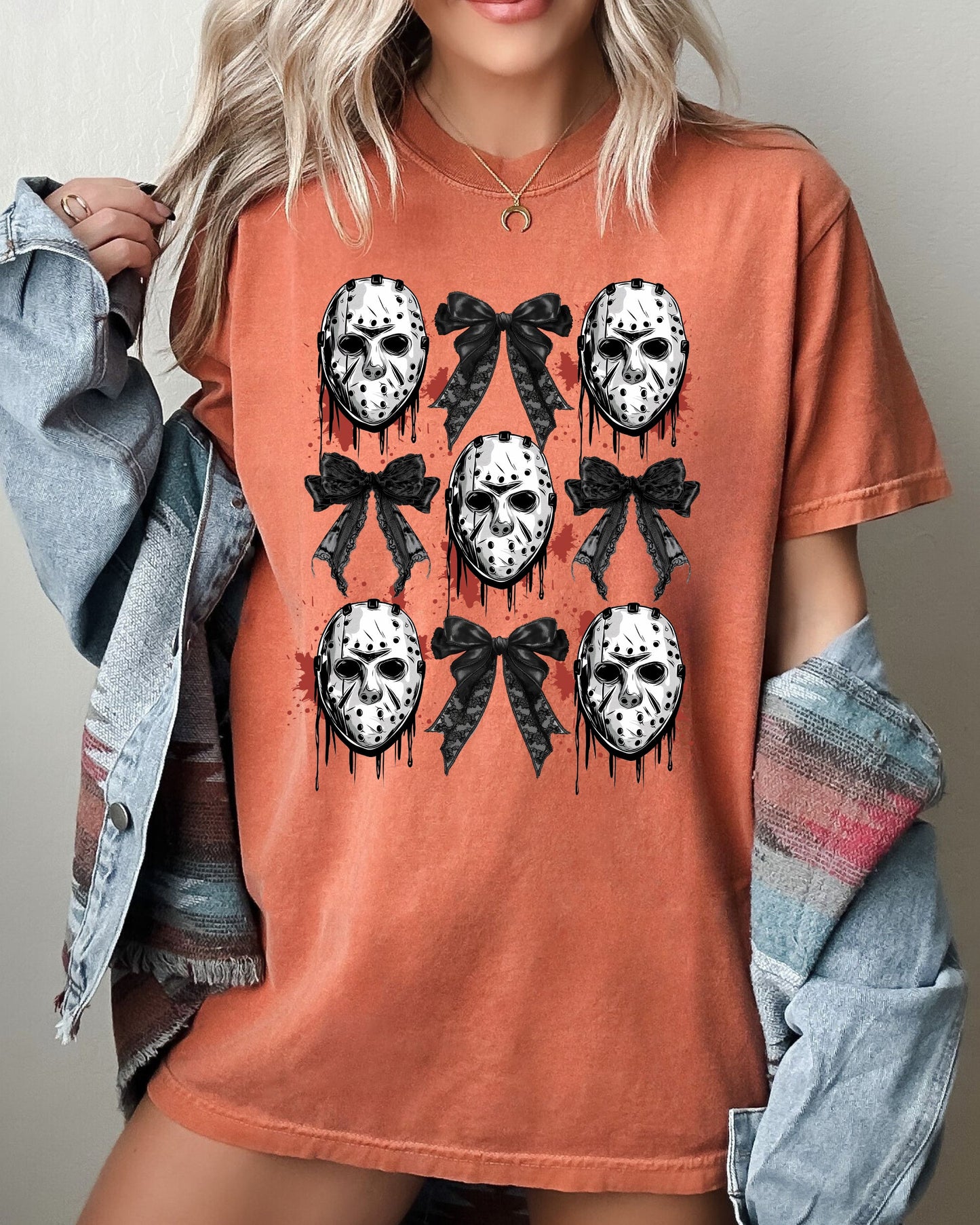 Masks and Bows, Ghost, Spooky, Scary, Skeleton, Skull, Western, Witch, Aesthetic, Meme, Halloween, Costume, Tshirt Comfort Colors T-Shirt