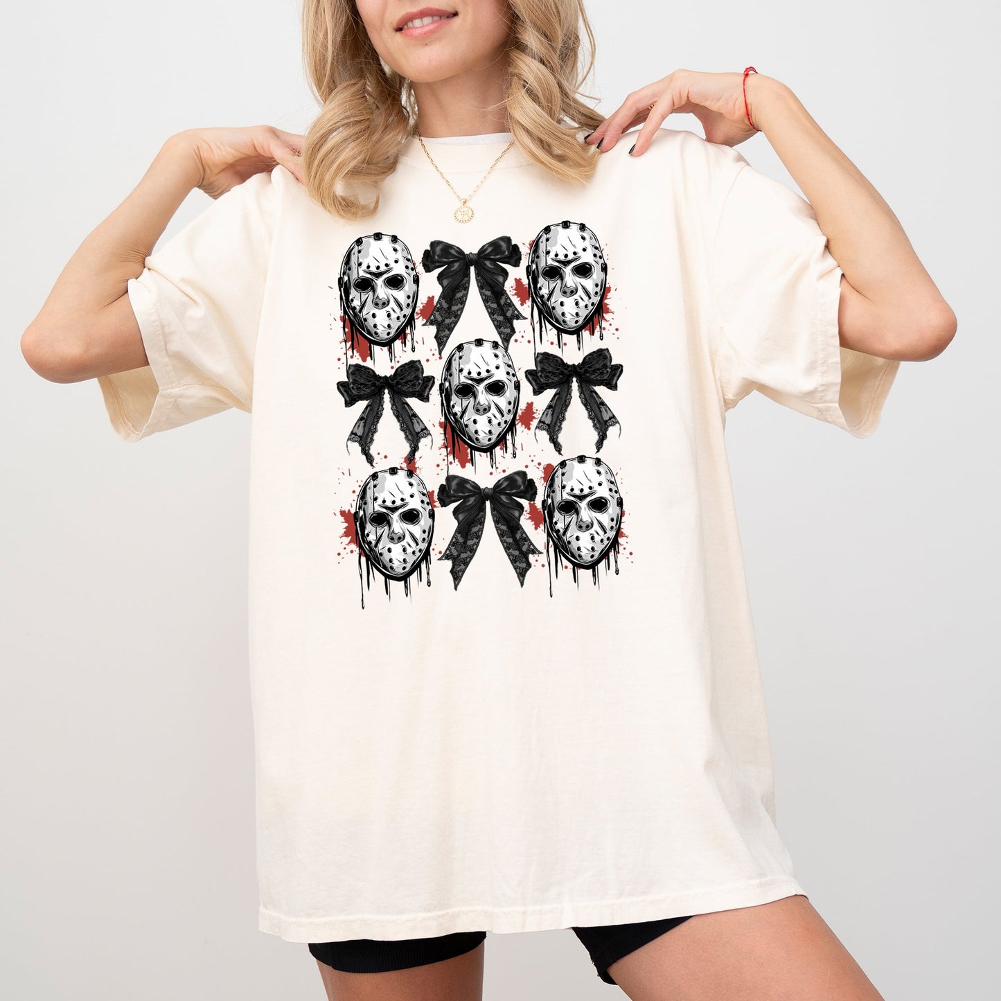 Masks and Bows, Ghost, Spooky, Scary, Skeleton, Skull, Western, Witch, Aesthetic, Meme, Halloween, Costume, Tshirt Comfort Colors T-Shirt