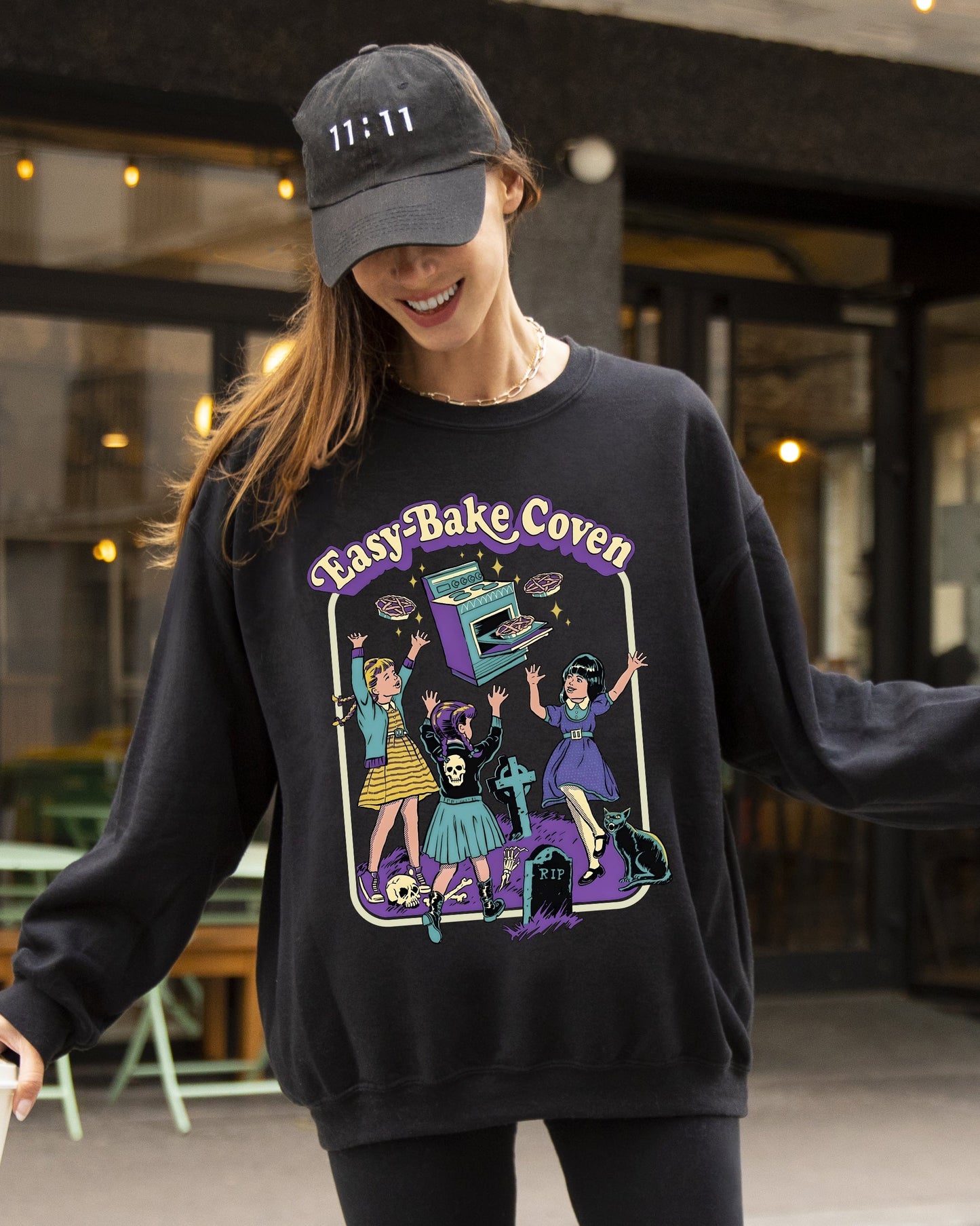 Halloween Costume Sweatshirt Easy-Bake Coven Retro Ghost Spooky Skeleton Skull Witch