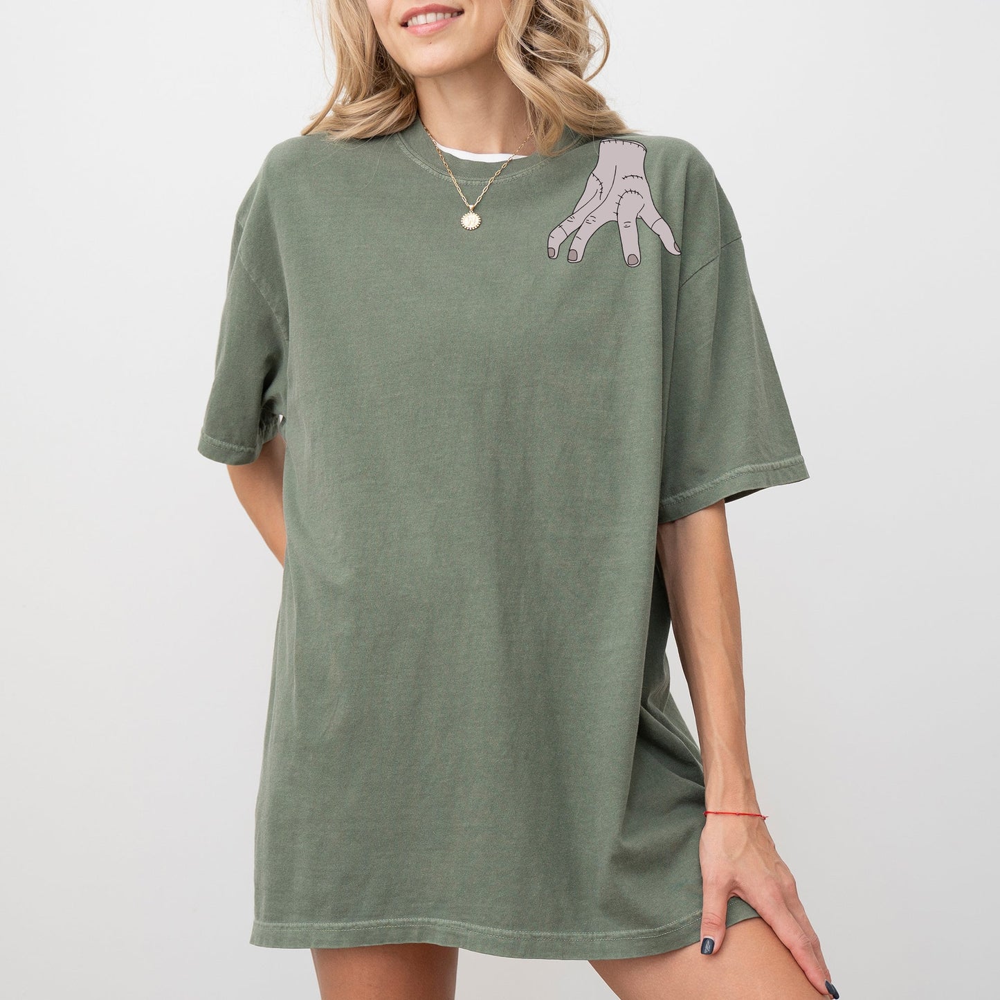 The Addams Hand, Neck, Skeleton, Ghost, Spooky, Scary, Skull, Western, Witch, Aesthetic, Meme, Halloween, Costume, Tshirt Comfort Colors T-Shirt