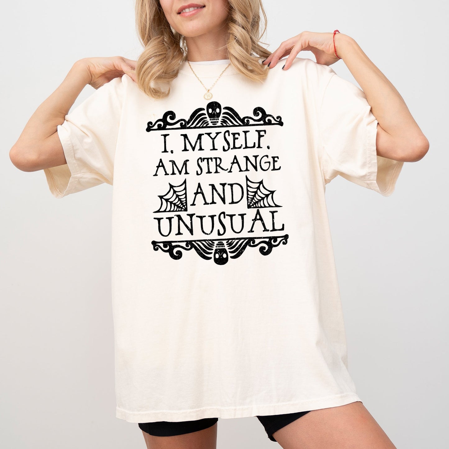 Strange and Unusual, Skeleton, Ghost, Spooky, Scary, Skull, Western, Witch, Aesthetic, Meme, Halloween, Costume, Tshirt Comfort Colors T-Shirt