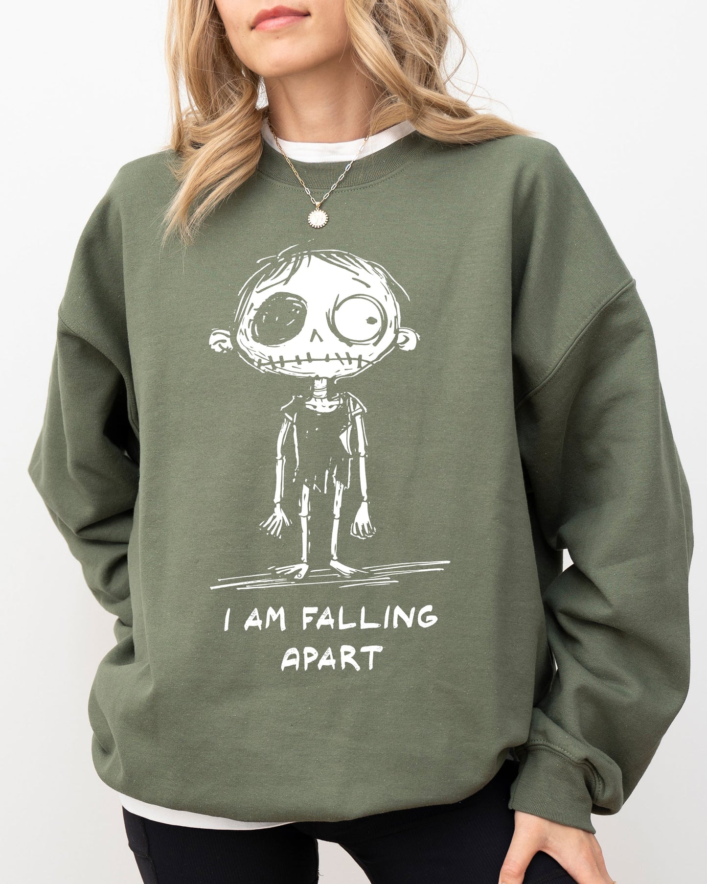 I Am Falling Apart Zombie Aesthetic Funny Mental Health Sweatshirt