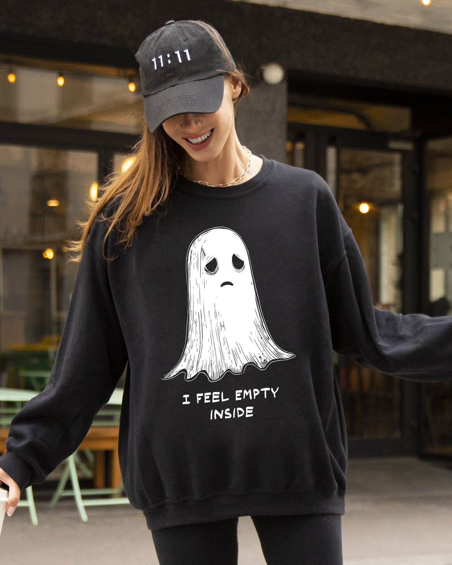 I Feel Empty Inside Ghost Aesthetic Sweatshirt Mental Health