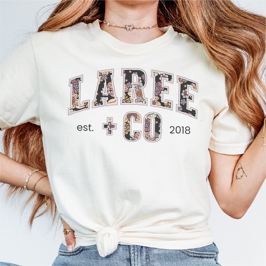 Olivia LC Pattern Tee Relaxed Fit Unisex T-Shirt Laree + Co.