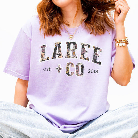 Olivia LC Pattern Tee Relaxed Fit Unisex T-Shirt Laree + Co.