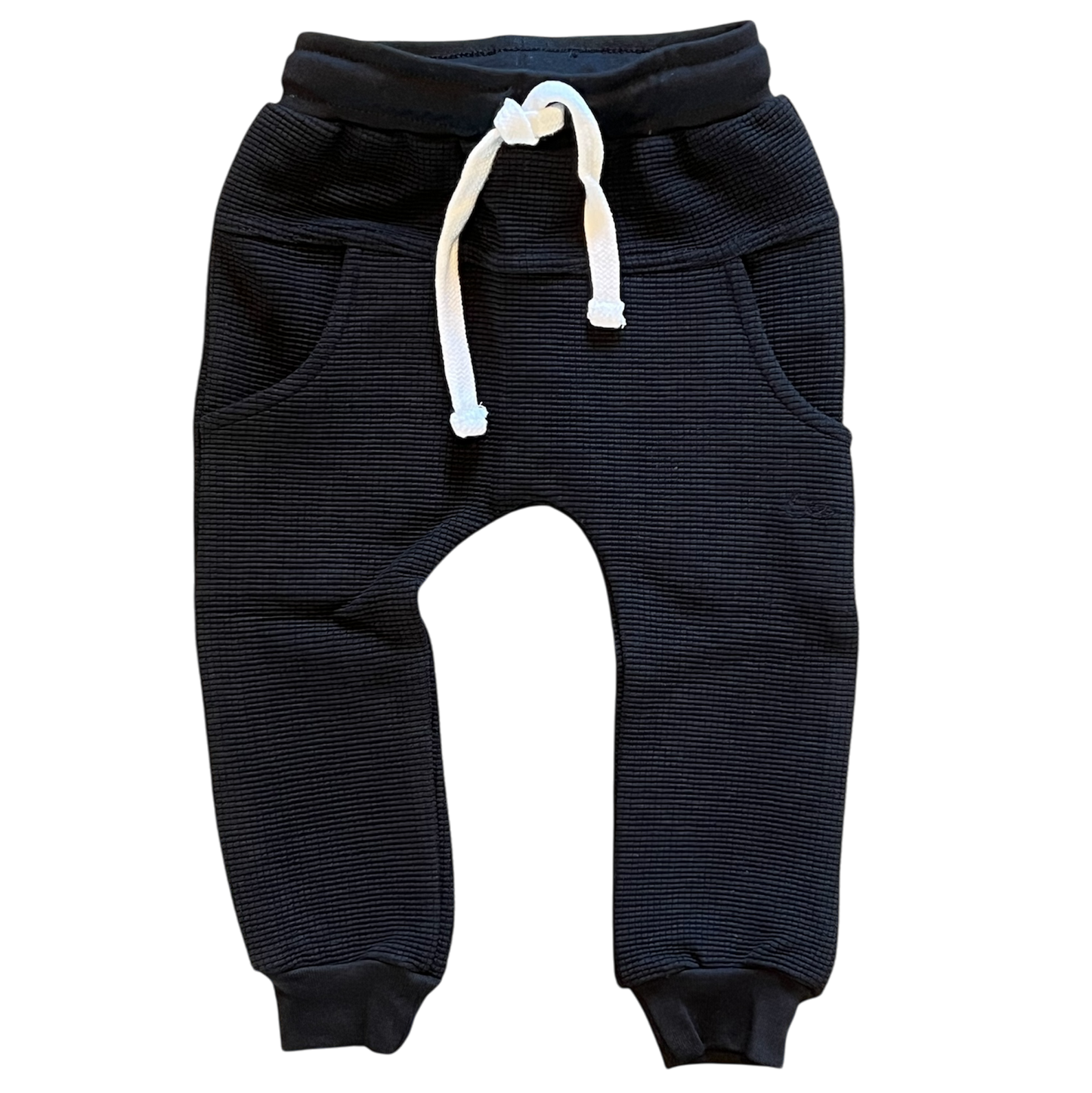 Onyx Waffle Knit Joggers Bamboo Blend Joggers Laree + Co.
