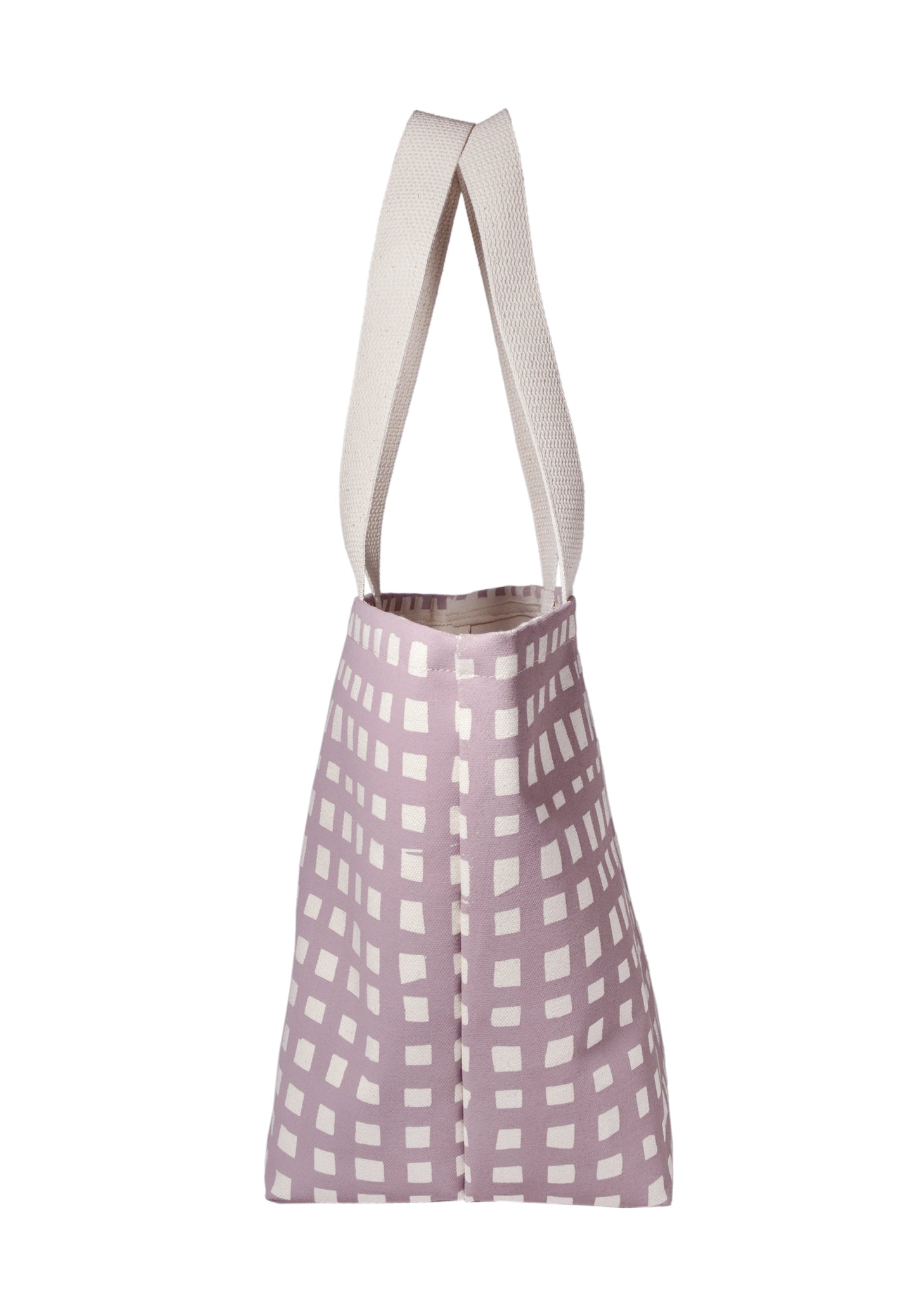 Grid Wide Heavyweight Cotton Canvas Tote Bag