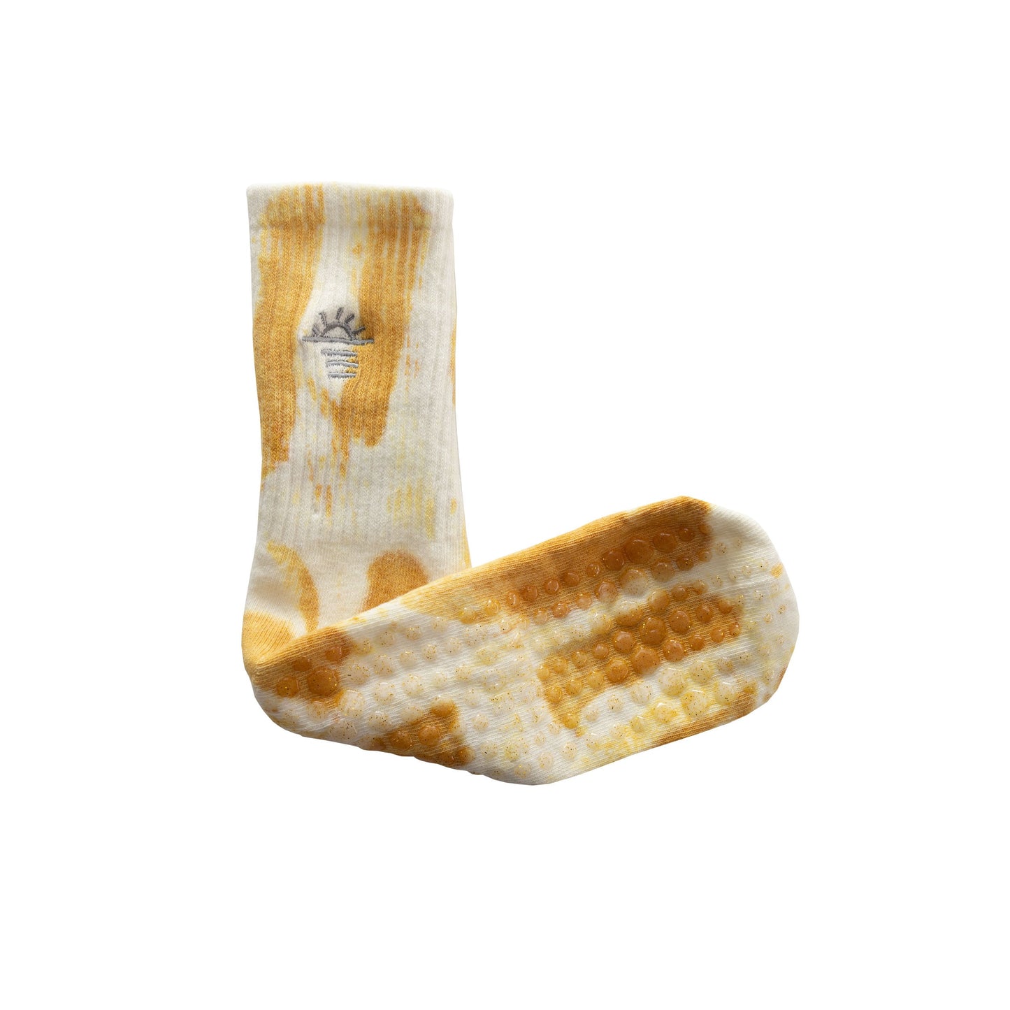 Pilates Grip Sock Tie Dye Yellow Non-Slip Socks