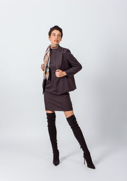 Charcoal Luxe Tailored Blazer Women’s Office Jacket Le Réussi