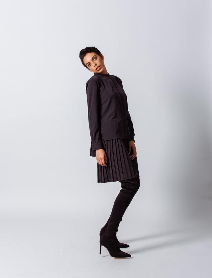 Black Pleated Elegant Women’s Pleated Skirt Le Réussi