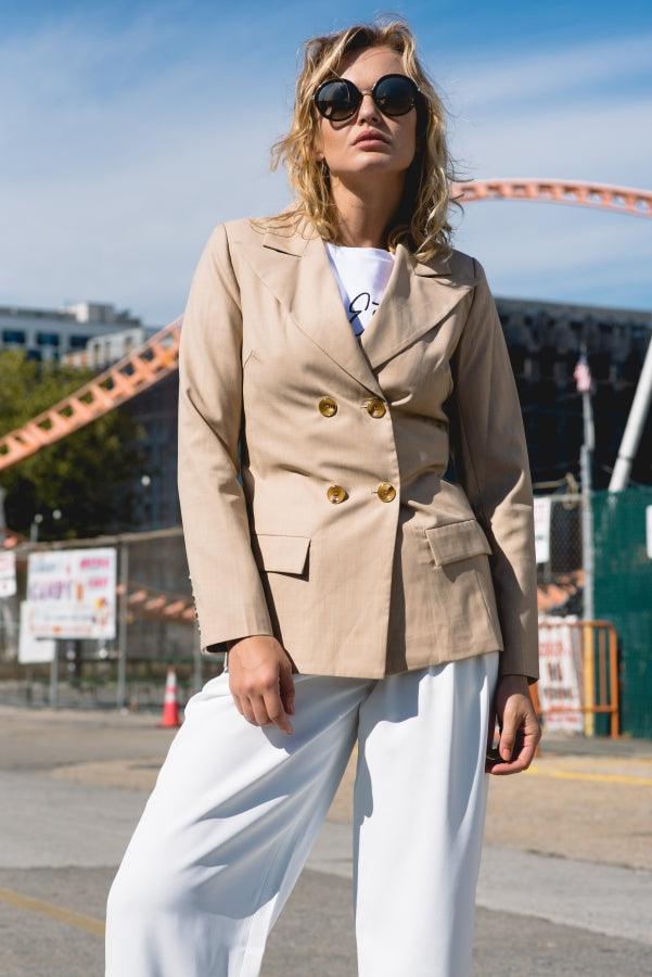 Louise Wool Double-Breasted Blazer Women’s Classic Style Le Réussi