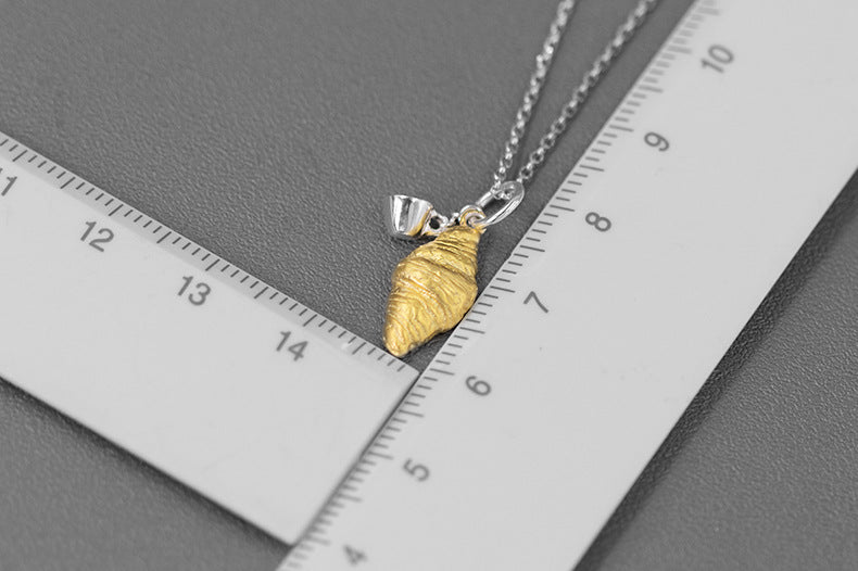 Croissant 18K Gold Plated 925 Sterling Silver Ring and Necklace