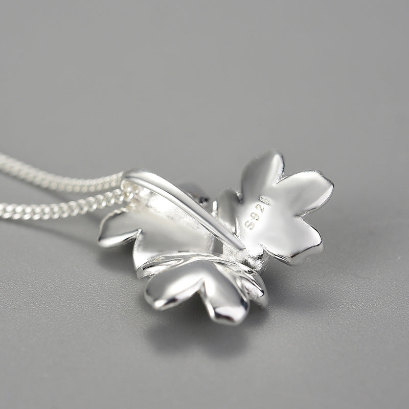 Forget-me-not Cluster 18K Gold Layer 925 Silver Necklace