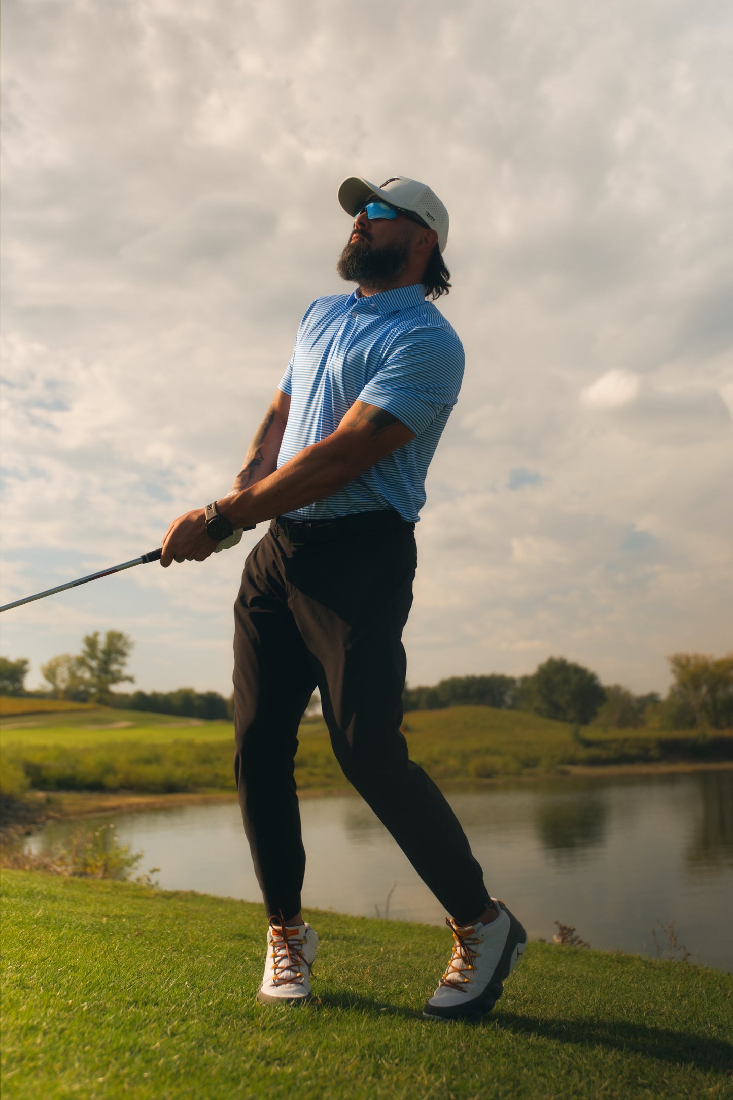 Summer stripes performance polo Tempo Golf Apparel