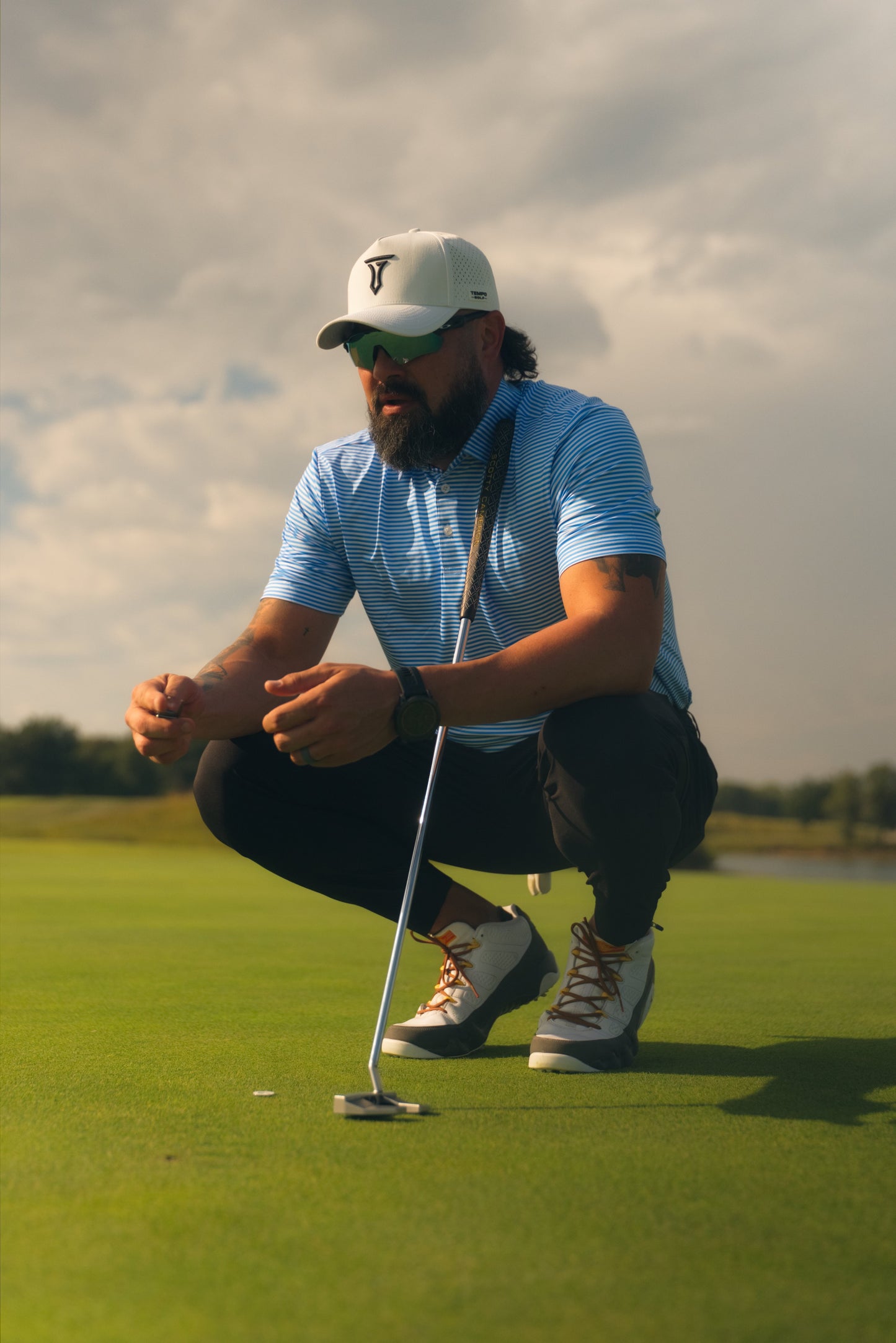 Summer stripes performance polo Tempo Golf Apparel