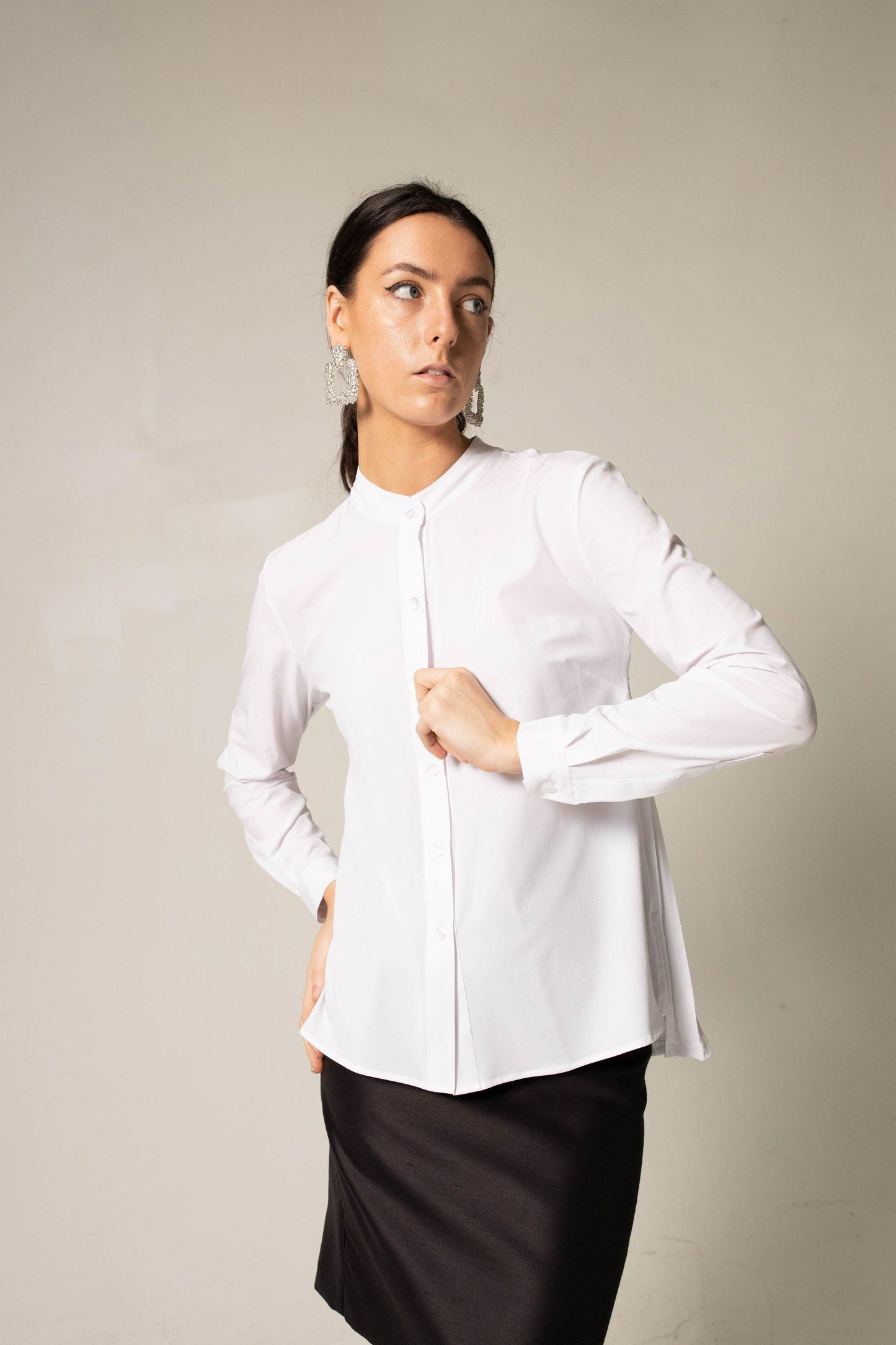 Stylish Pleated White Blouse Women’s Elegant Top