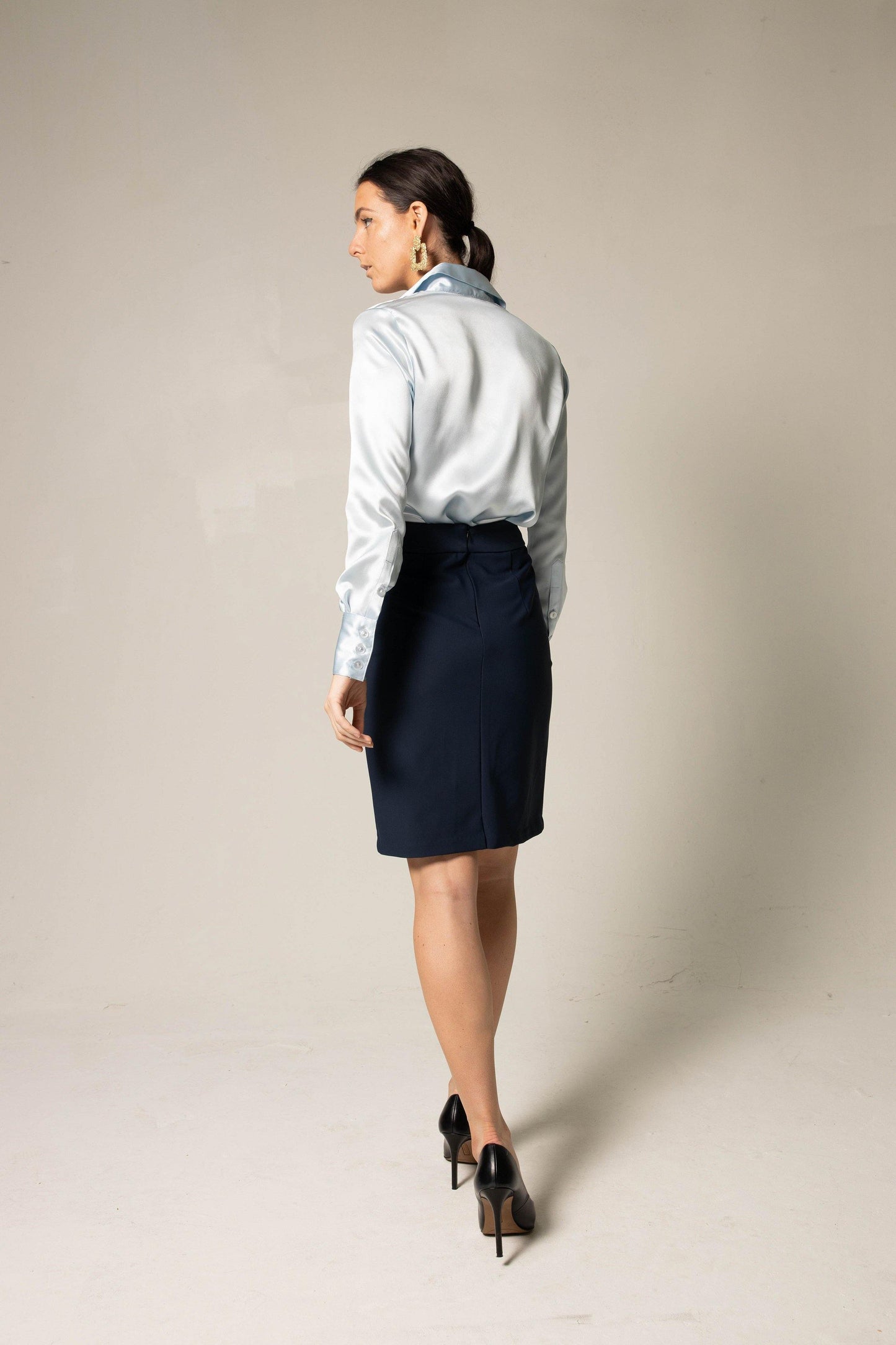 Silk Blue Luxe Blouse Women's Silk Top Le Reussi
